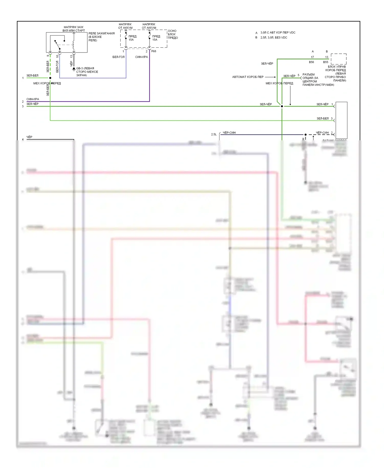 Legacy Subaru BE/BH/BT (1998-2004): Электросхема приборной панели (2 из 2) 