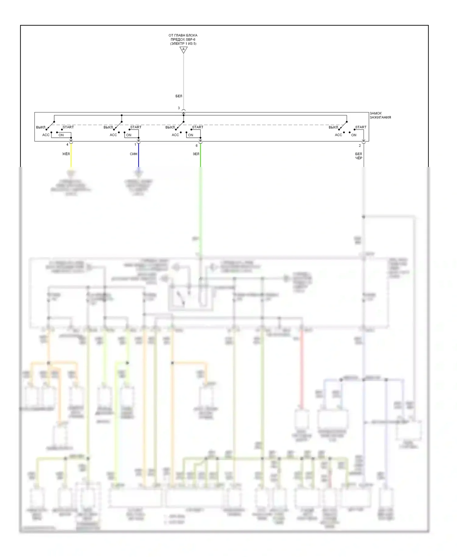 Legacy Subaru BL/BP рестайлинг (2006-2009): Электросхема блока предохранителей реле (2 из 5) 