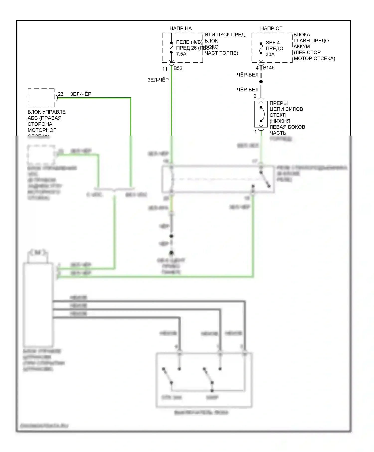 Legacy Subaru BL/BP рестайлинг (2006-2009): Электросхема люка, вагон 