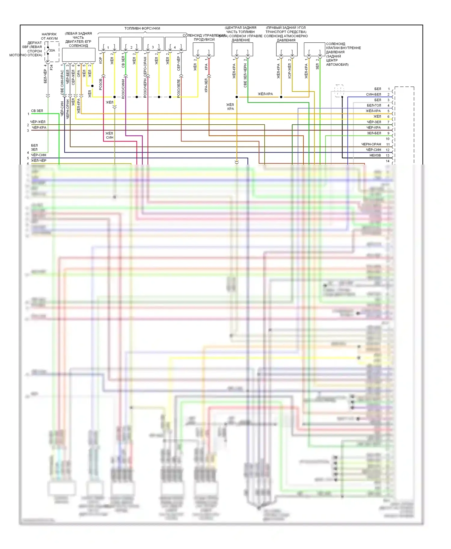 Legacy Subaru BL/BP (2003-2006): Электросхема двигателя 2.5l, с низким уровнем выбросов (4 из 4) 
