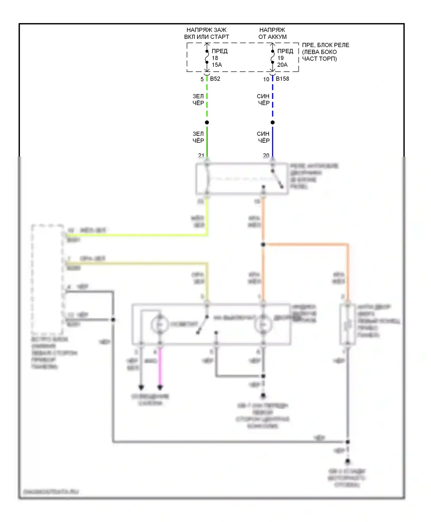Legacy Subaru BL/BP (2003-2006): Электросхема антиобледенителя дворника 