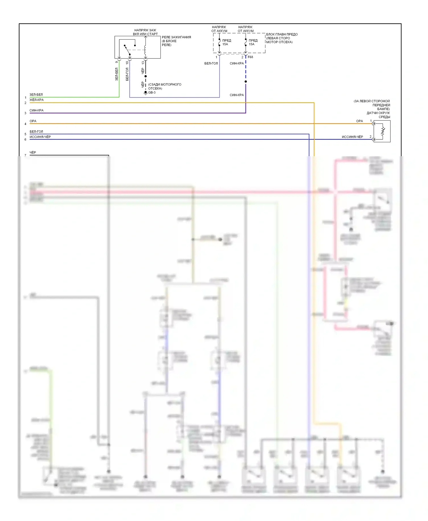 Legacy Subaru BL/BP (2003-2006): Электросхема приборной панели, со спортивной сменой (2 из 2) 