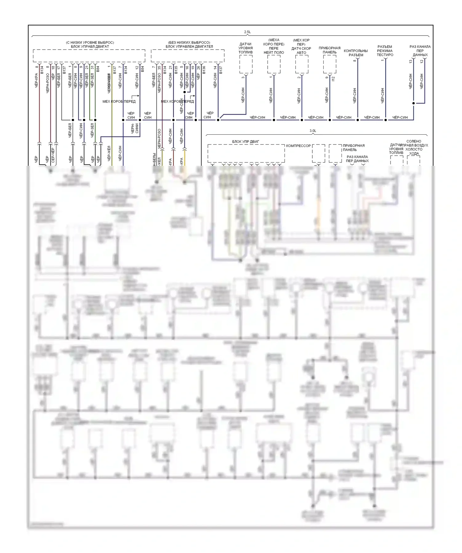 Legacy Subaru BL/BP (2003-2006): Электросхема разводки массы (1 из 2) 
