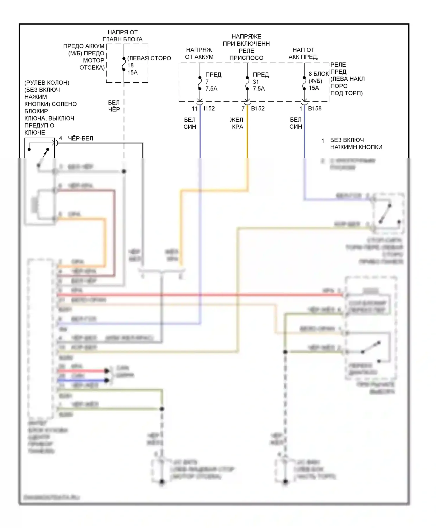 Legacy Subaru BM/BR рестайлинг (2012-2014): Электросхема блокировки селектора 