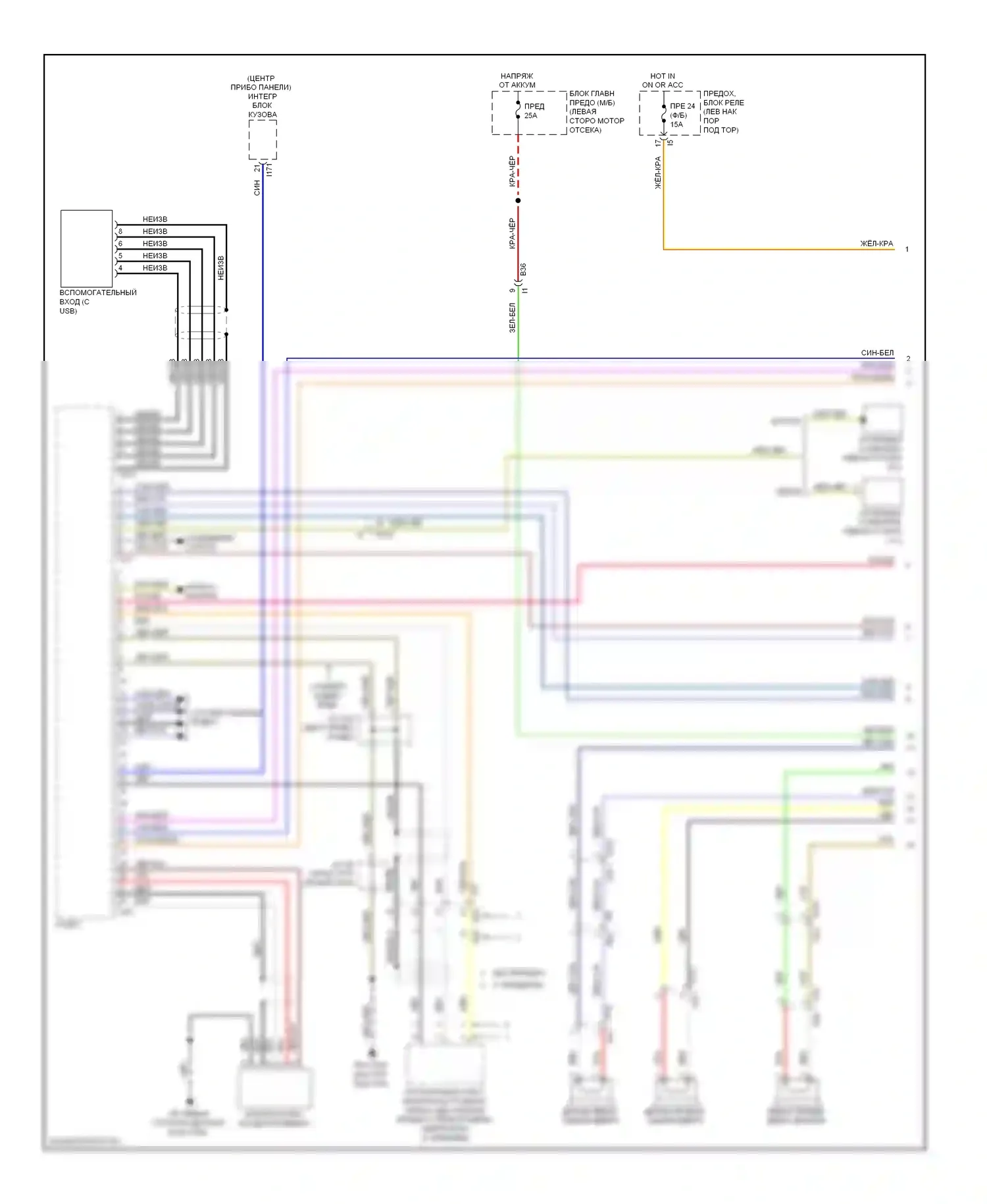 Legacy Subaru BM/BR рестайлинг (2012-2014): Электросхема радиосистемы премиум-класса (1 из 2) 