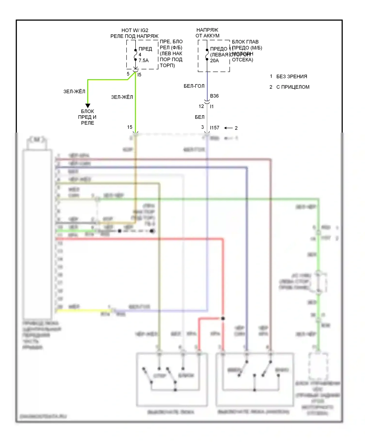 Legacy Subaru BM/BR рестайлинг (2012-2014): Электросхема складной крыши/люка 