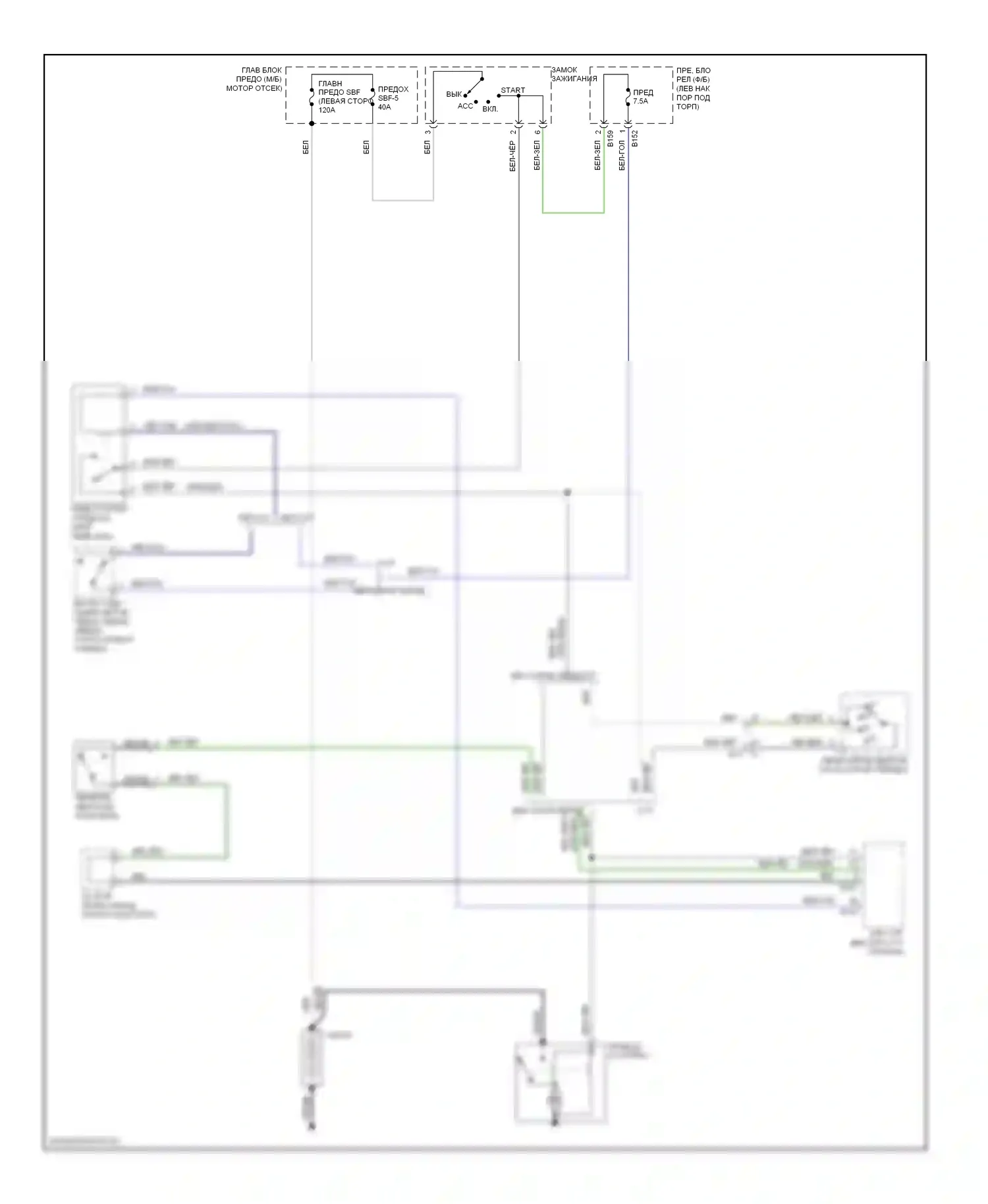 Legacy Subaru BM/BR рестайлинг (2012-2014): 2,5л, электросхема стартера, без кнопочного пуска 