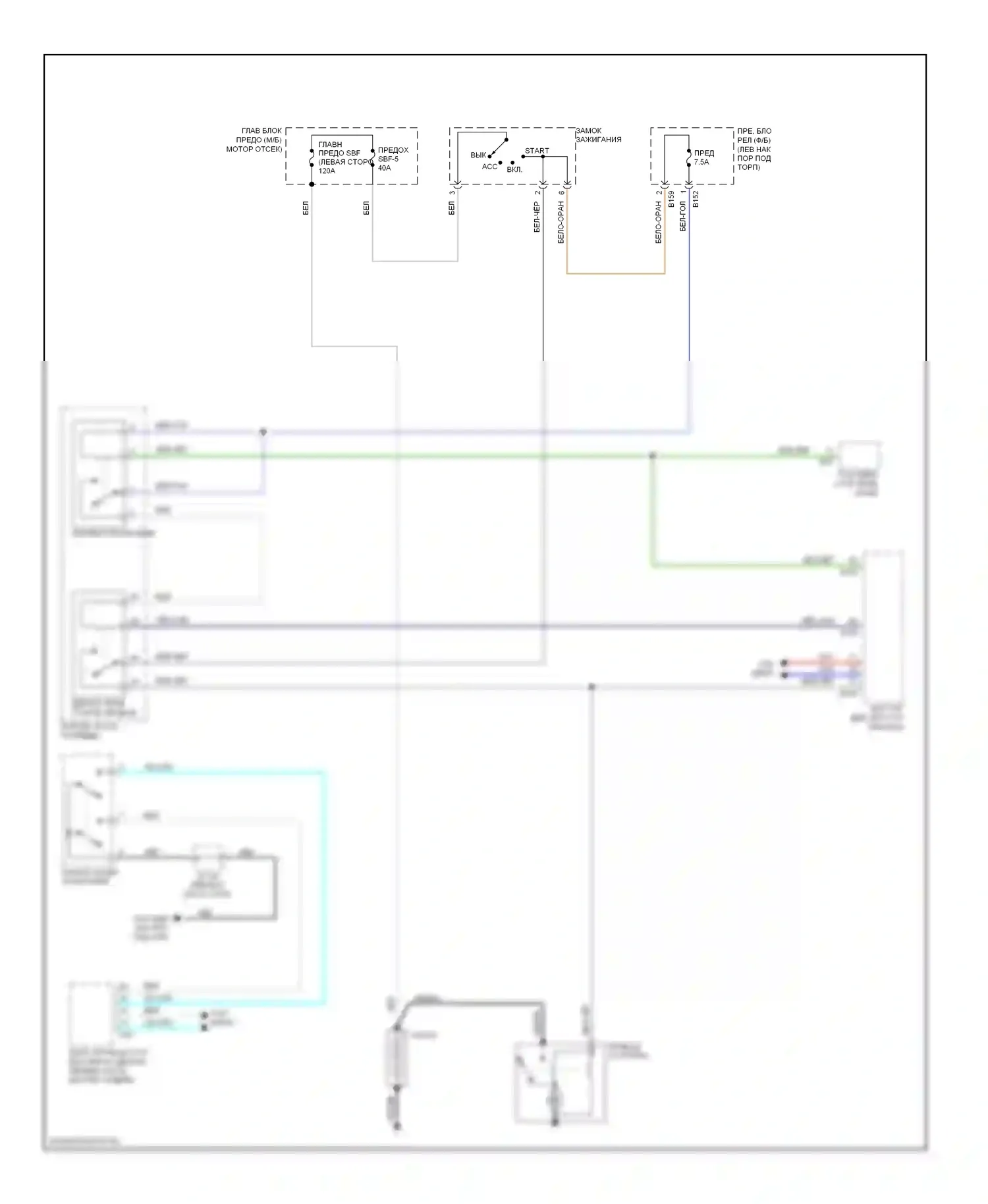 Legacy Subaru BM/BR рестайлинг (2012-2014): 3,6л, электросхема стартера, с кнопочным пуском 