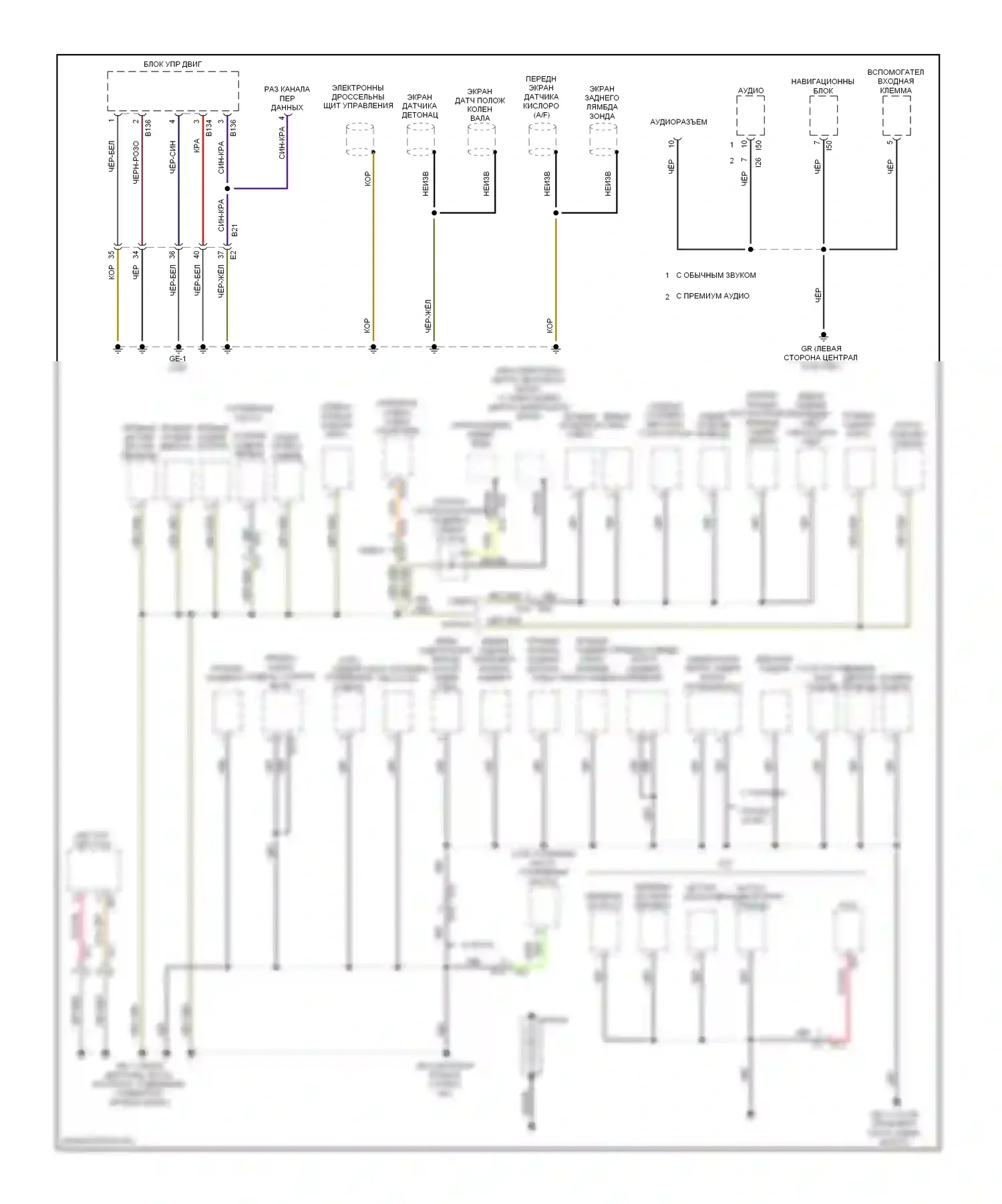 Legacy Subaru BM/BR рестайлинг (2012-2014): Электросхема точек подключения масс (4 из 4) 