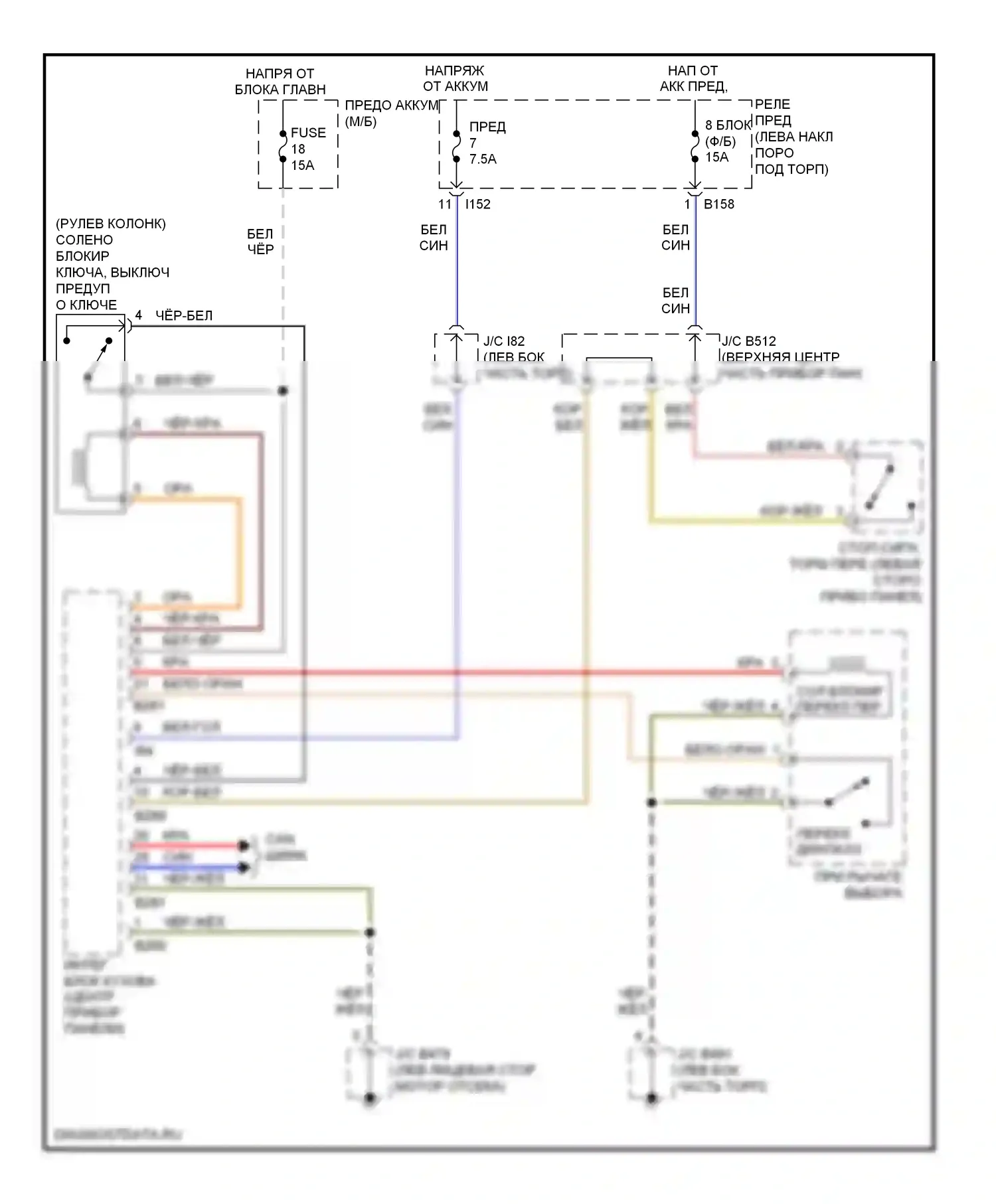 Legacy Subaru BM/BR (2009-2012): Электросхема блокировки селектора 