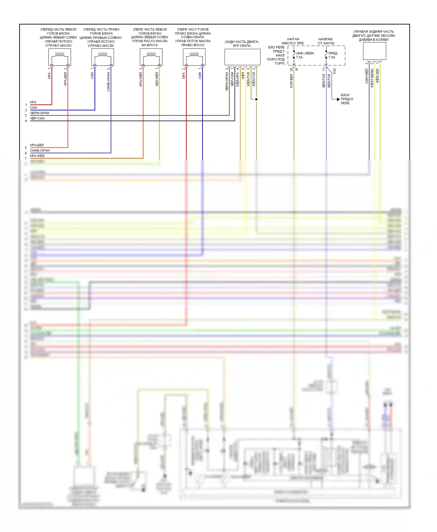 Legacy Subaru BM/BR (2009-2012): Электросхема двигателя 3.6л (2 из 5) 