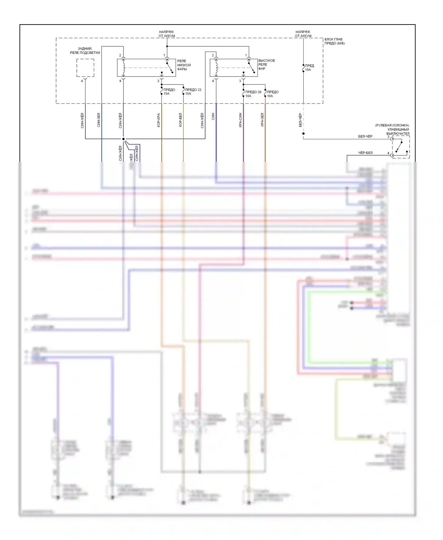 Legacy Subaru BM/BR (2009-2012): Электросхема фар (2 из 2) 