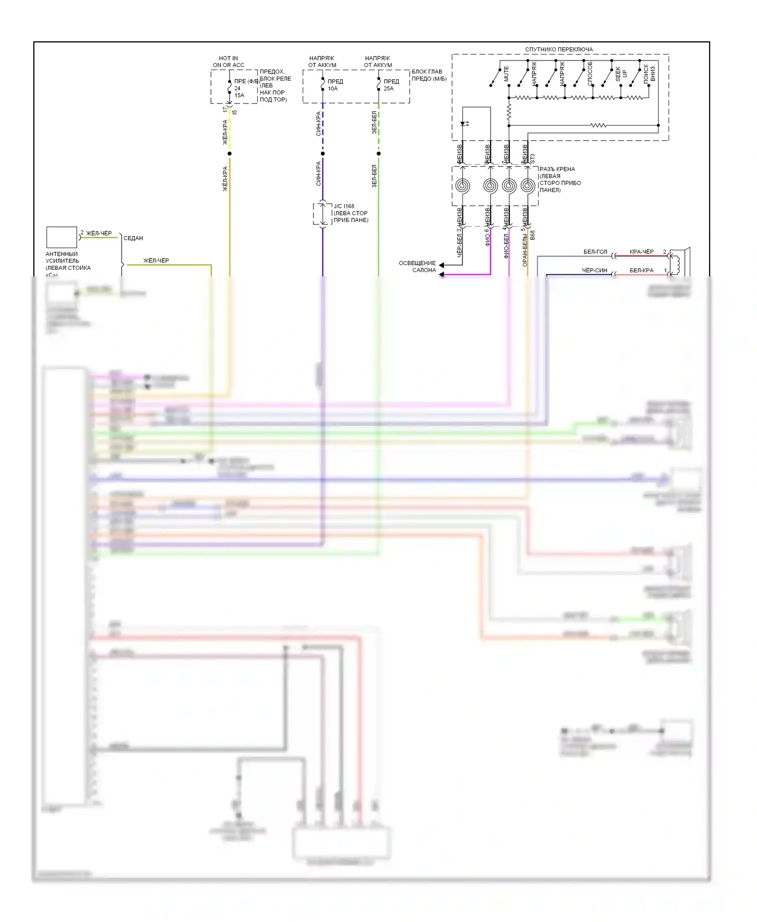 Legacy Subaru BM/BR (2009-2012): Электросхема базовой магнитолы 