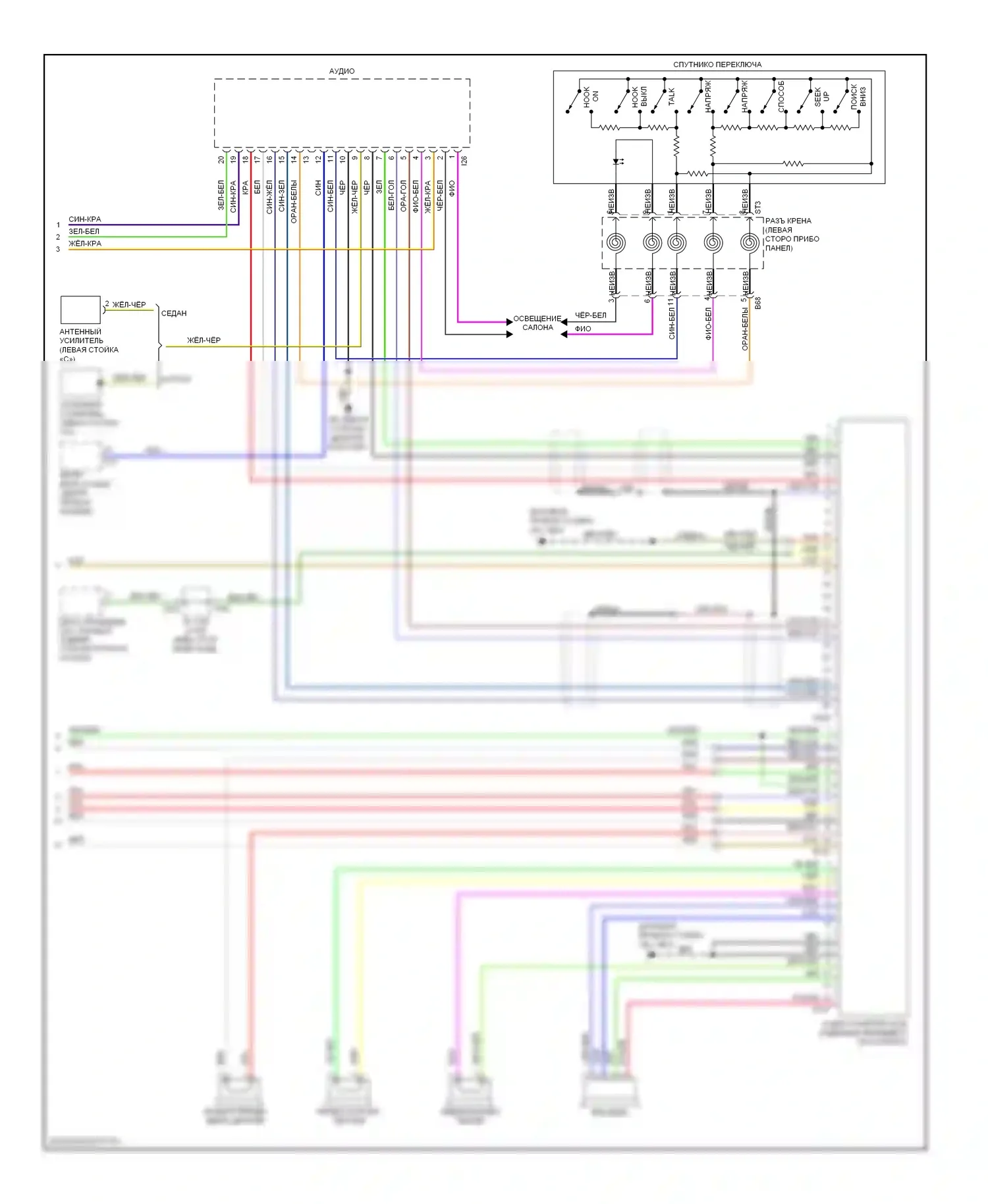 Legacy Subaru BM/BR (2009-2012): Электросхема радиосистемы премиум-класса (2 из 2) 