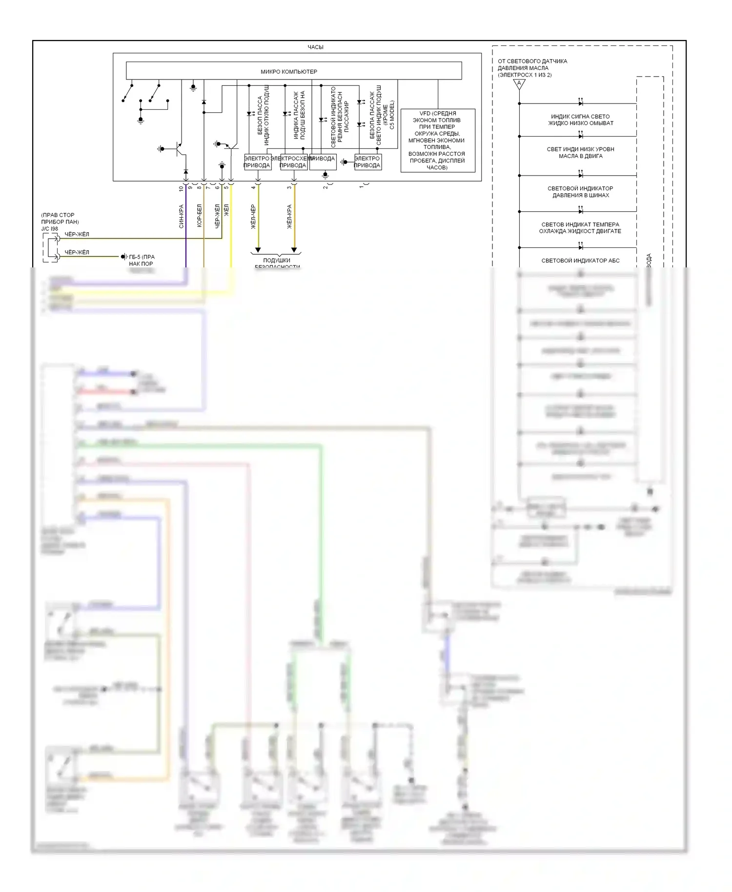 Legacy Subaru BM/BR (2009-2012): Электросхема приборной панели (2 из 2) 