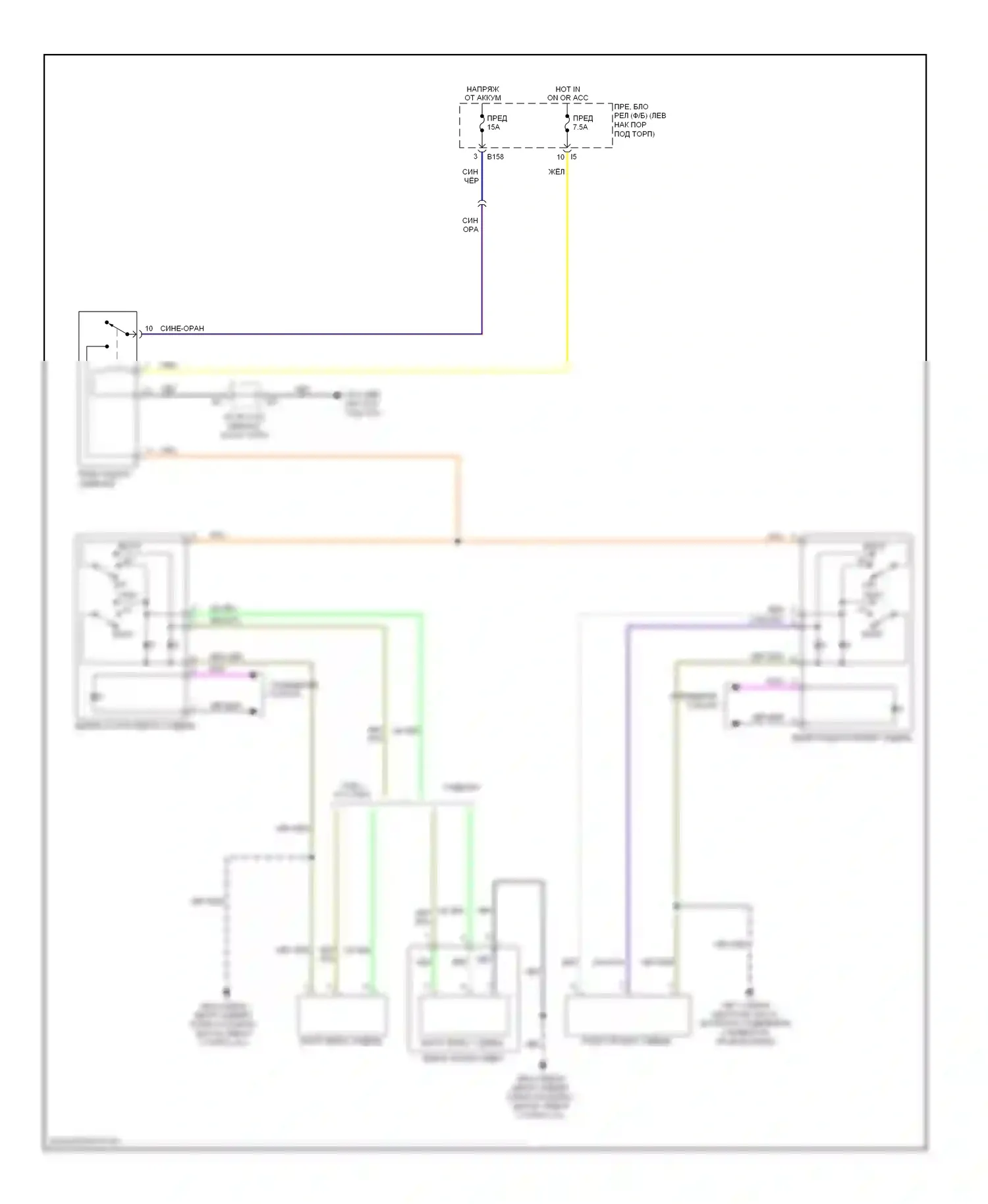 Legacy Subaru BM/BR (2009-2012): Электросхема обогреваемых сидений 