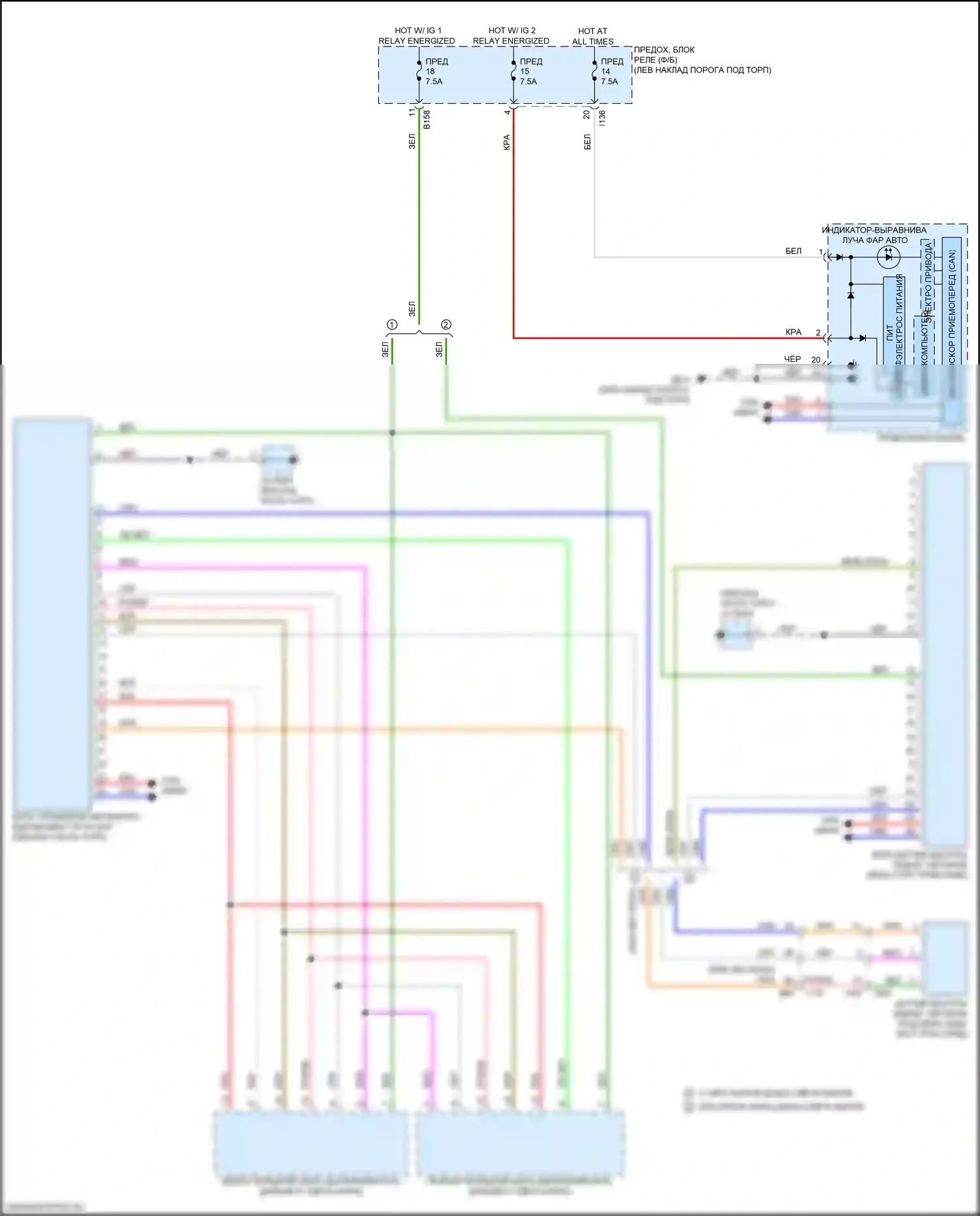 Legacy Subaru BN/BS рестайлинг (2017-2020): Электросхема корректора фар 