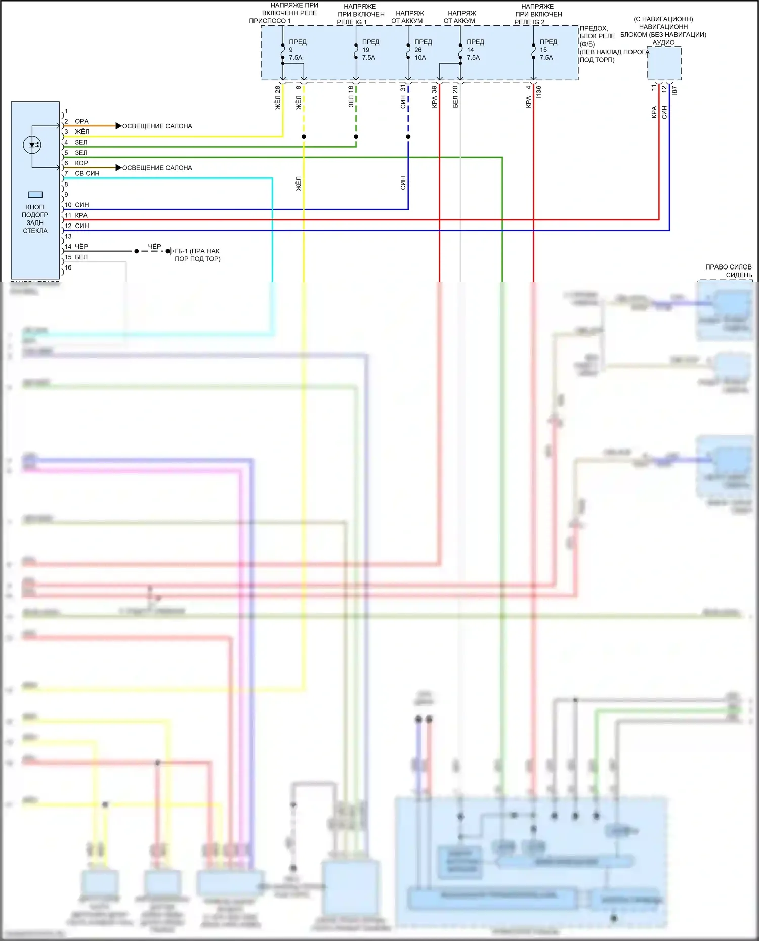 Legacy Subaru BN/BS рестайлинг (2017-2020): 2.5л, электросхема климат контроля (2 из 3) 