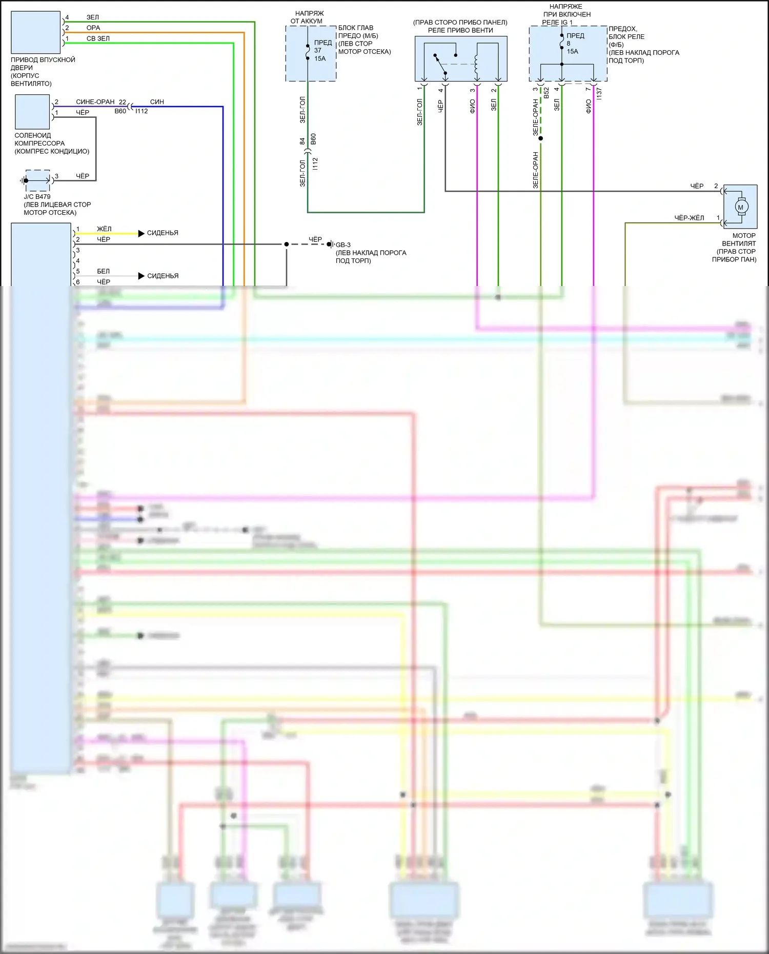 Legacy Subaru BN/BS рестайлинг (2017-2020): 2.5л, электросхема ручного кондиционера (1 из 3) 