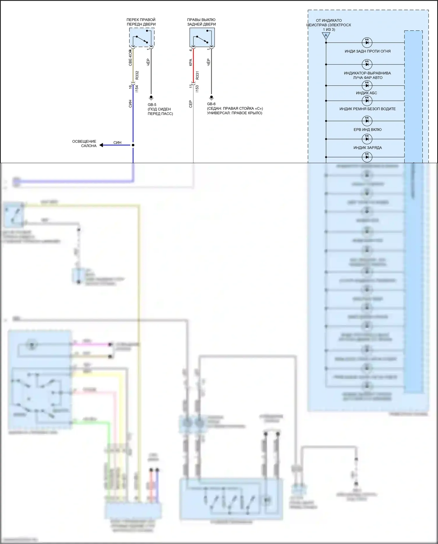 Legacy Subaru BN/BS рестайлинг (2017-2020): Электросхема приборной панели (3 из 3) 