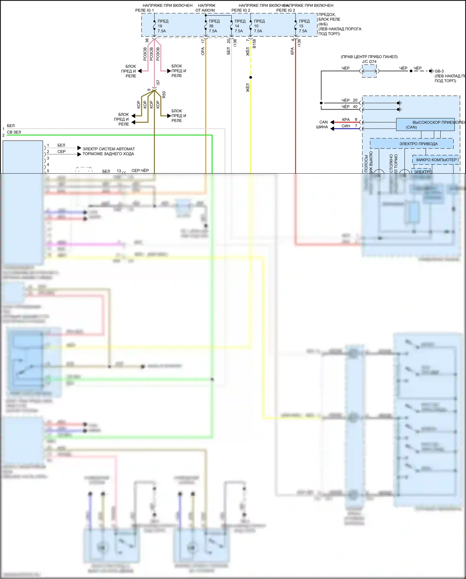 Legacy Subaru BN/BS рестайлинг (2017-2020): Электросхема зрения (2 из 2) 