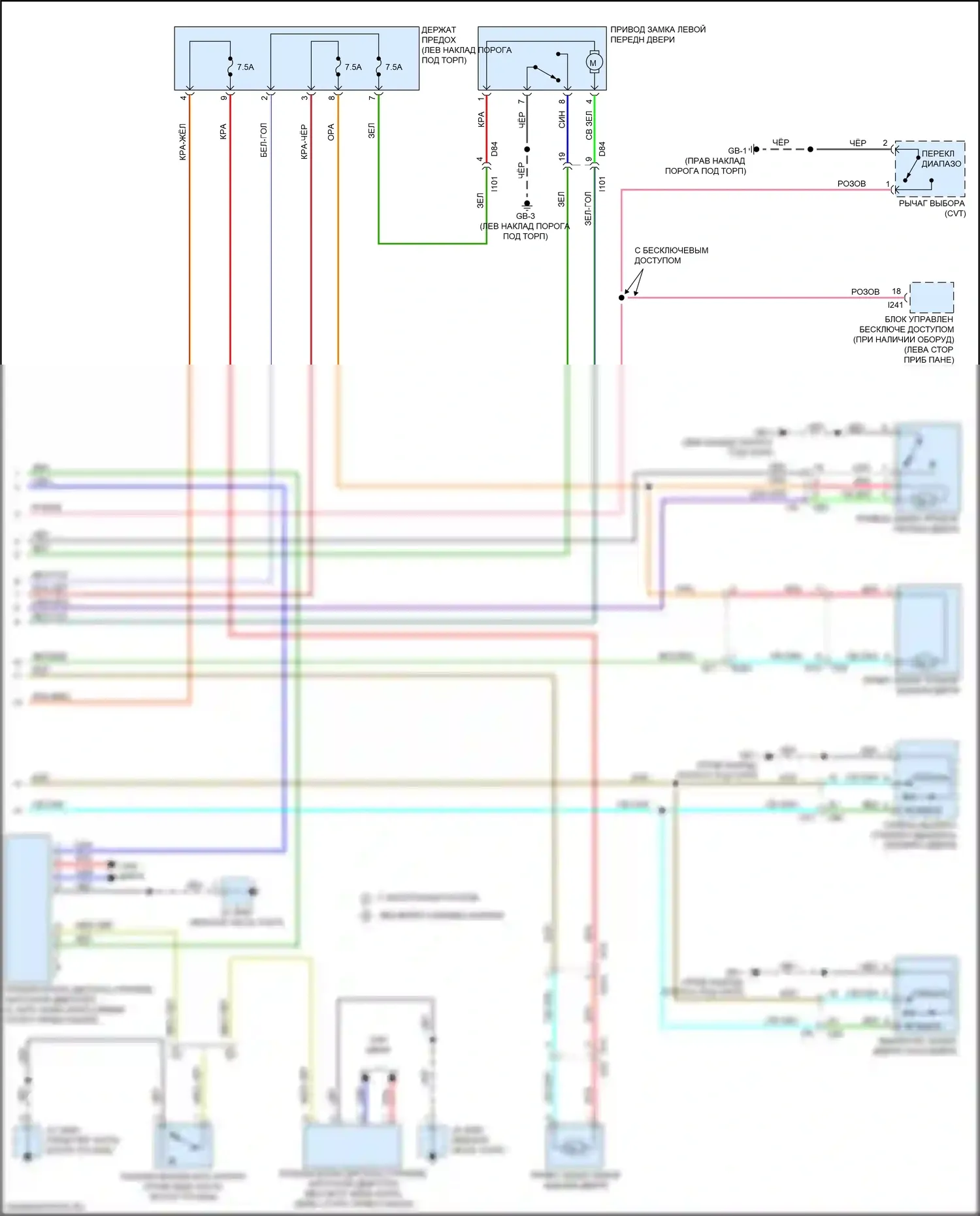 Legacy Subaru BN/BS рестайлинг (2017-2020): Электросхема удаленного стартера (2 из 2) 