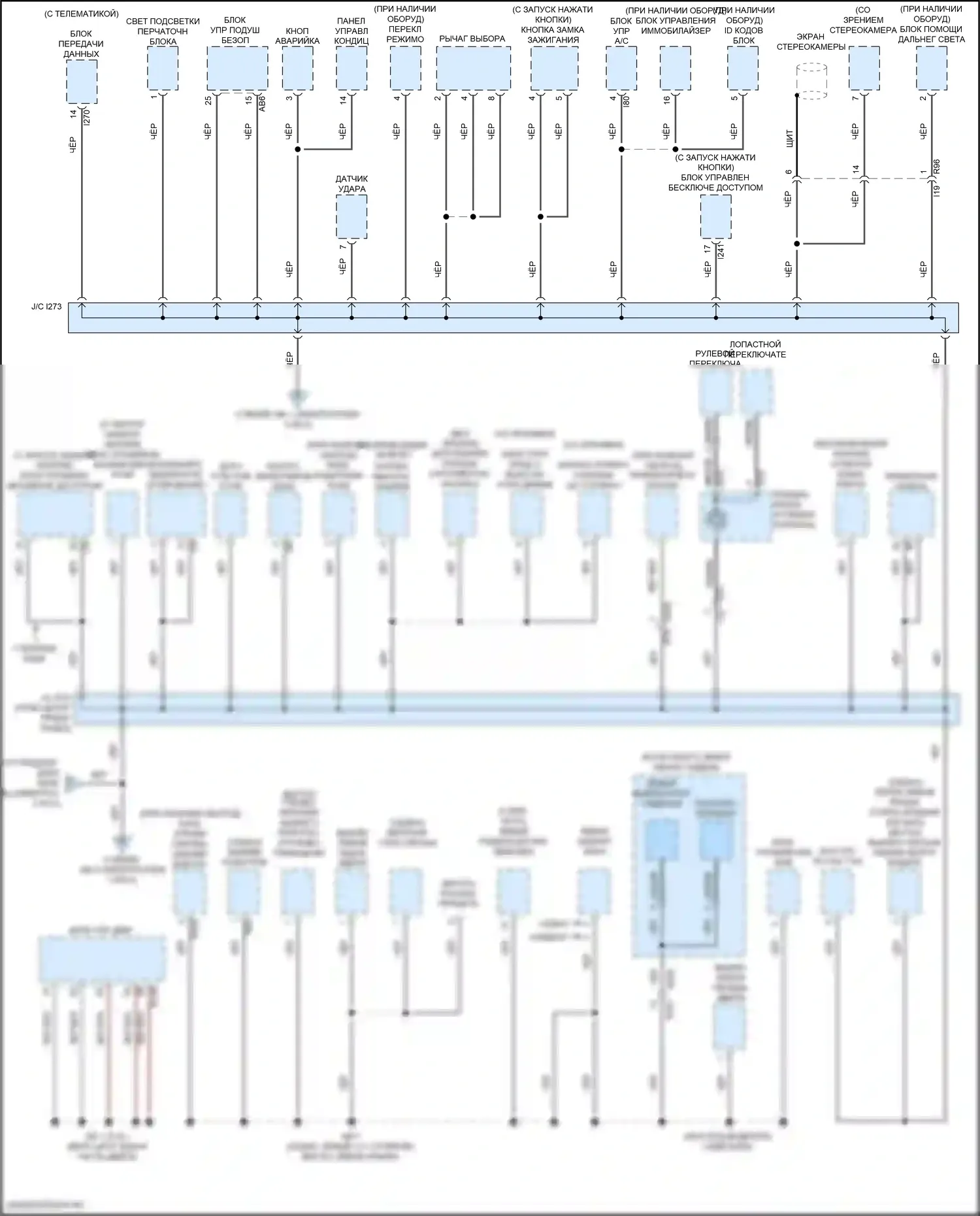 Legacy Subaru BN/BS рестайлинг (2017-2020): Электросхема точек подключения масс (1 из 4) 