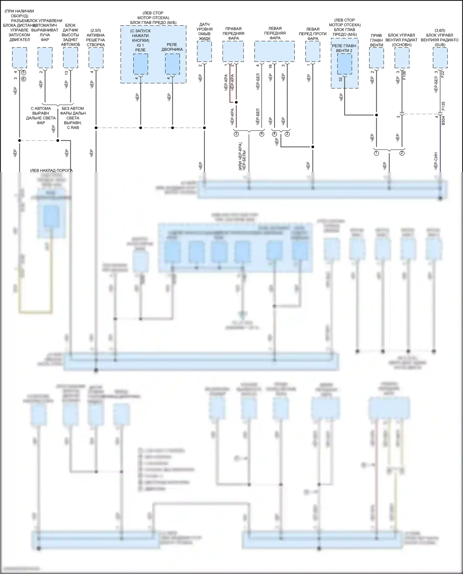 Legacy Subaru BN/BS рестайлинг (2017-2020): Электросхема точек подключения масс (2 из 4) 