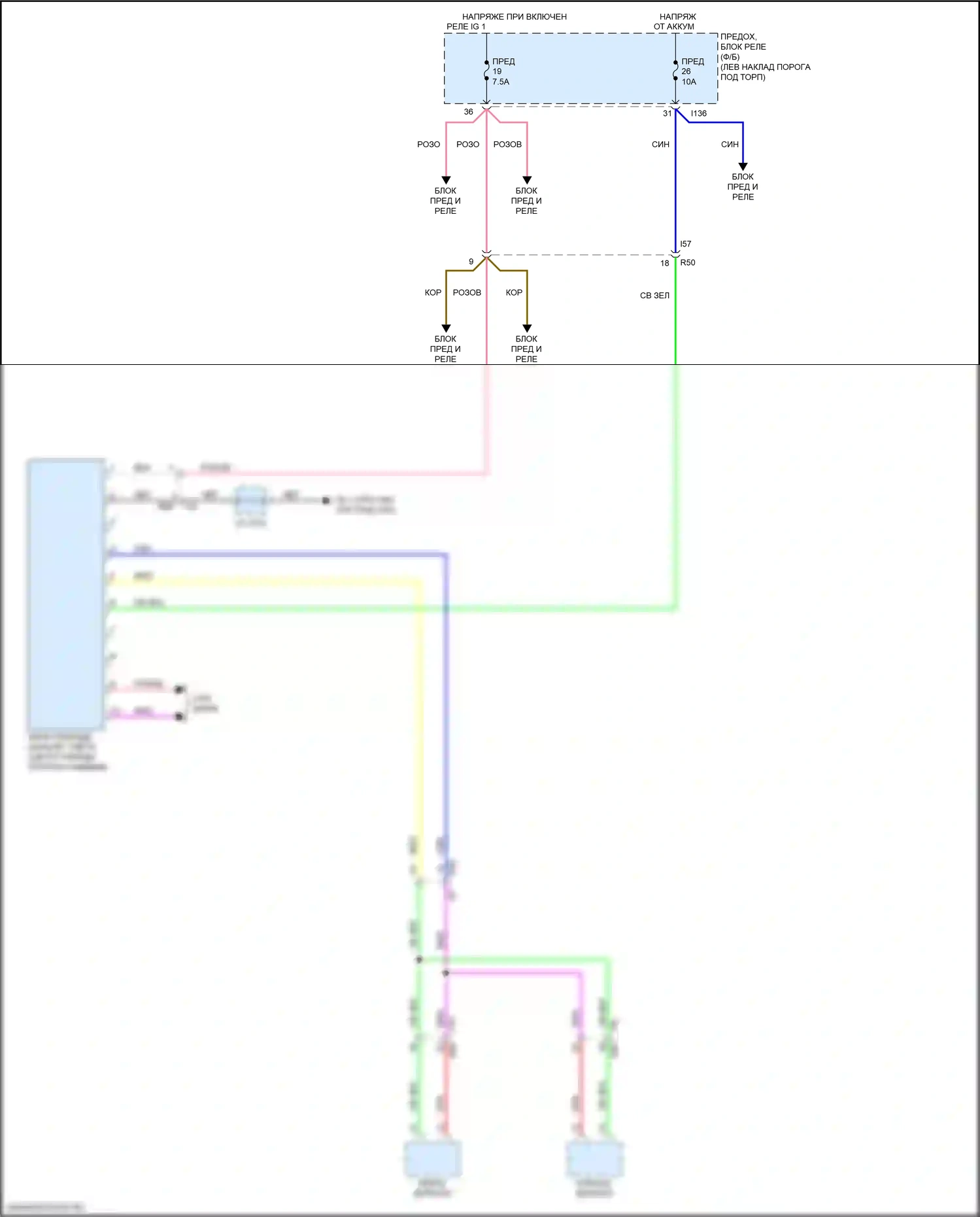 Legacy Subaru BN/BS рестайлинг (2017-2020): Автоматическая электросхема дневного/ночного зеркала с блоком дальнего света помощи и дальнего света помощи 