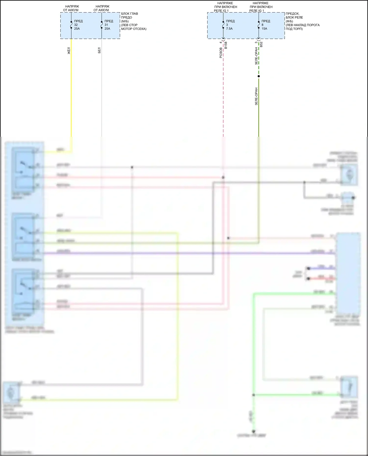 Legacy Subaru BN/BS рестайлинг (2017-2020): 2,5л, электросхема вентилятора охлаждения 