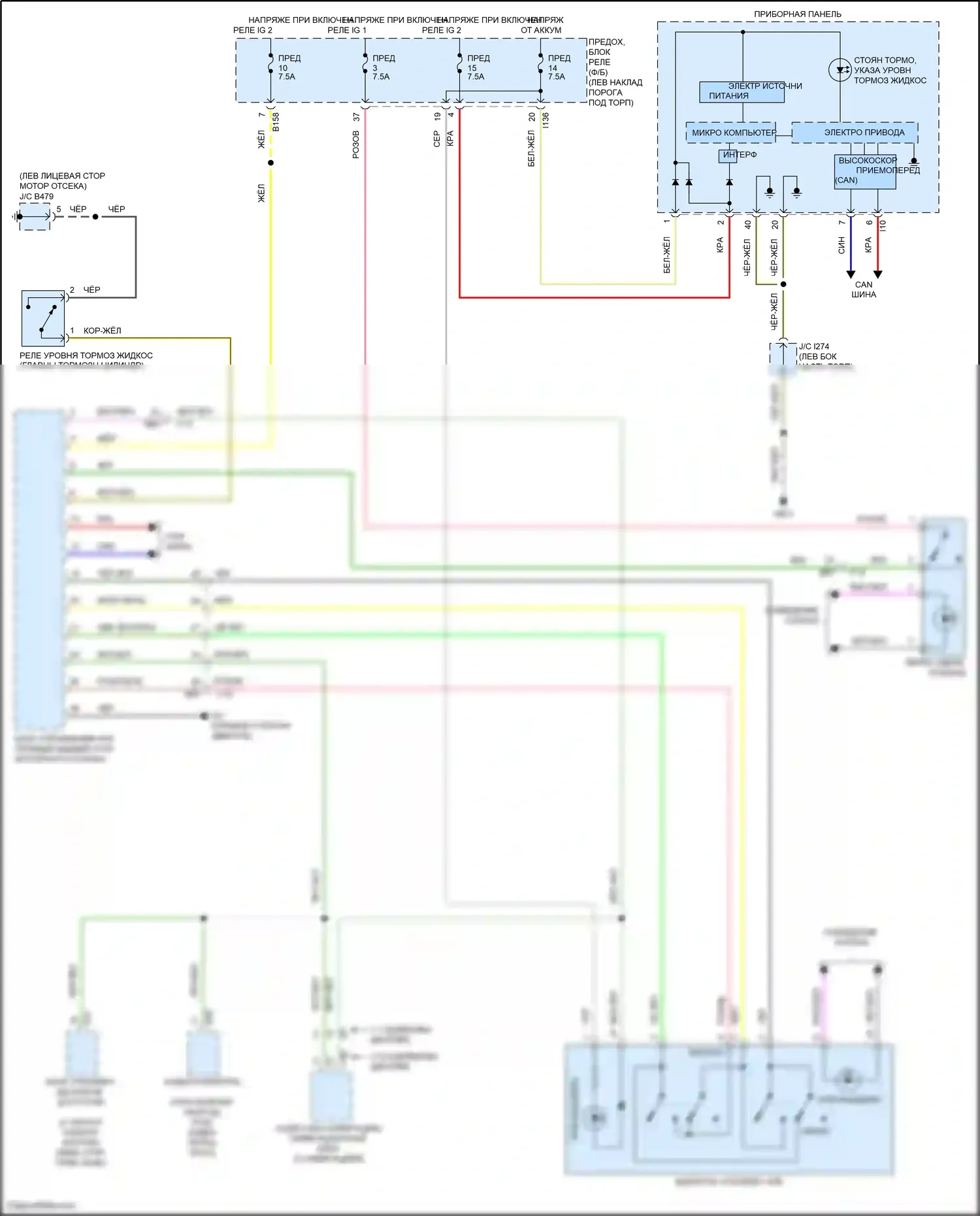 Legacy Subaru BN/BS (2014-2017): Электросхема растормаживания стояночного тормоза 