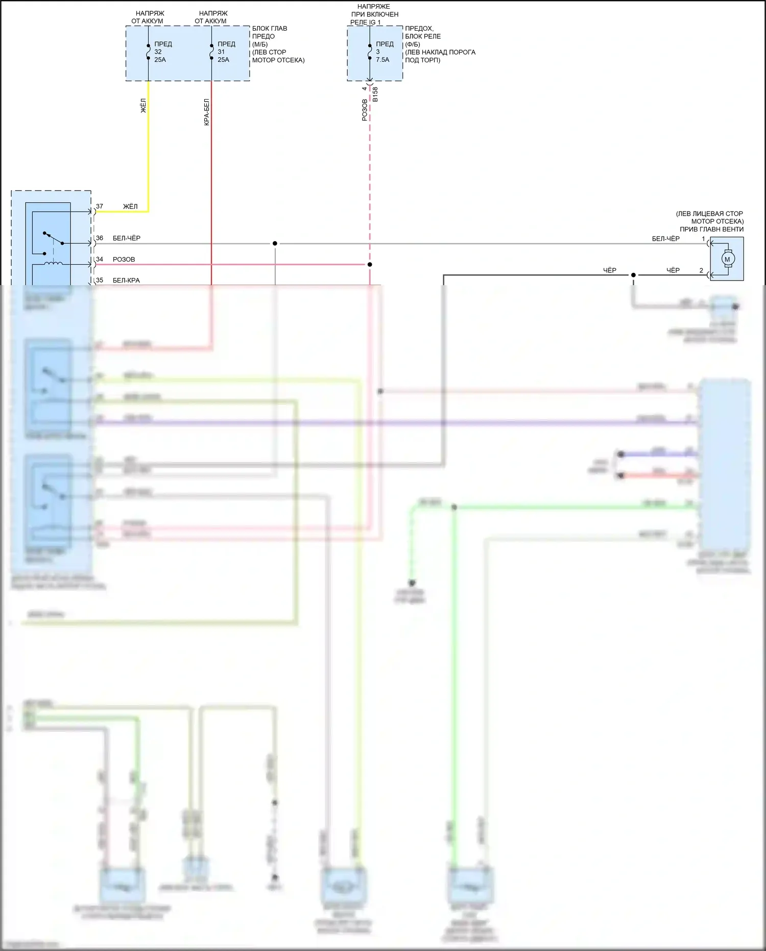 Legacy Subaru BN/BS (2014-2017): 2.5л, электросхема ручного кондиционера (3 из 3) 