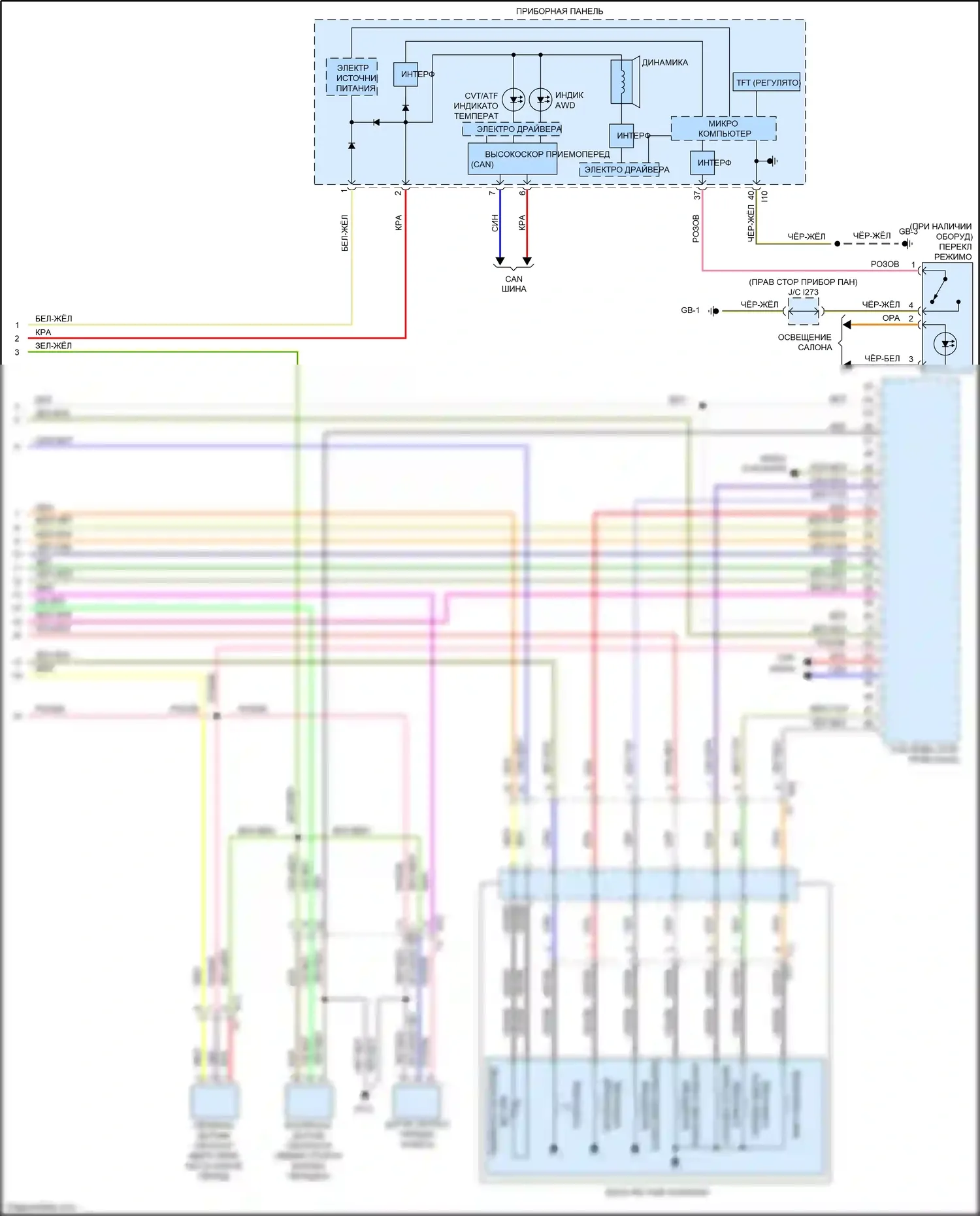 Legacy Subaru BN/BS (2014-2017): 3.6l, электросхема соединений коробки передач (2 из 2) 
