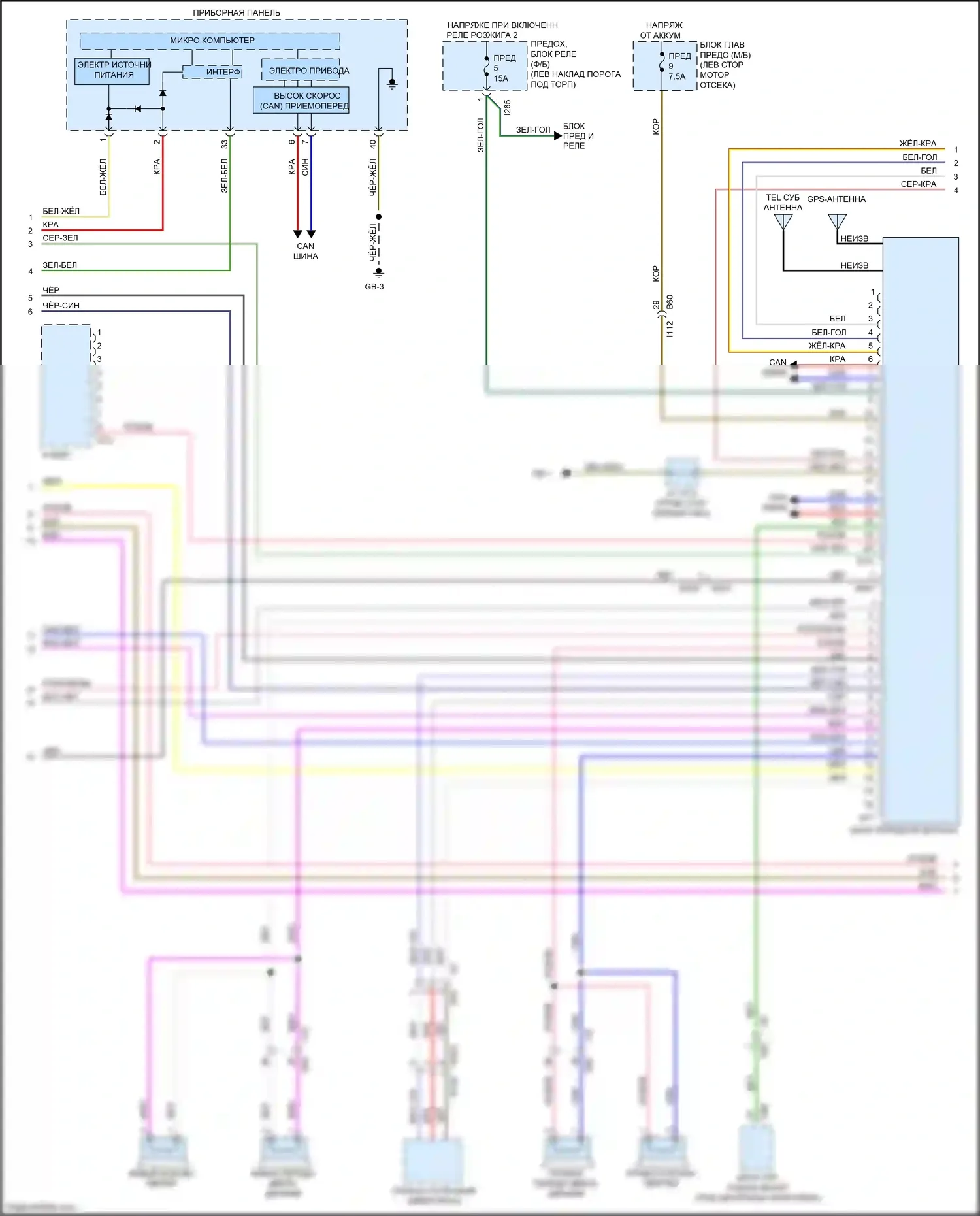 Legacy Subaru BN/BS (2014-2017): Радиосхема, без навигации, с 7-дюймовым дисплеем, без усилителя (2 из 3) 