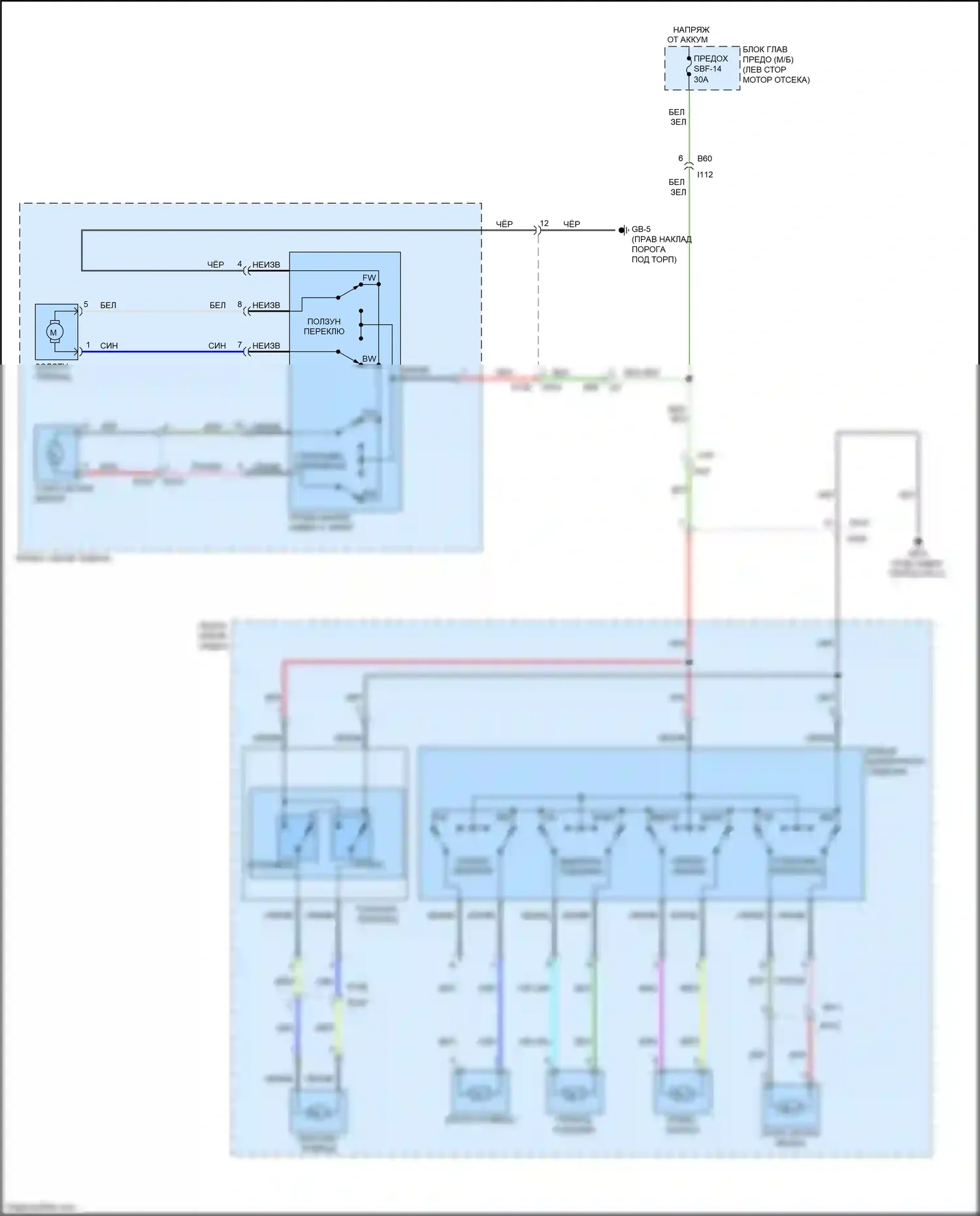 Legacy Subaru BN/BS (2014-2017): Электросхема силового сиденья 