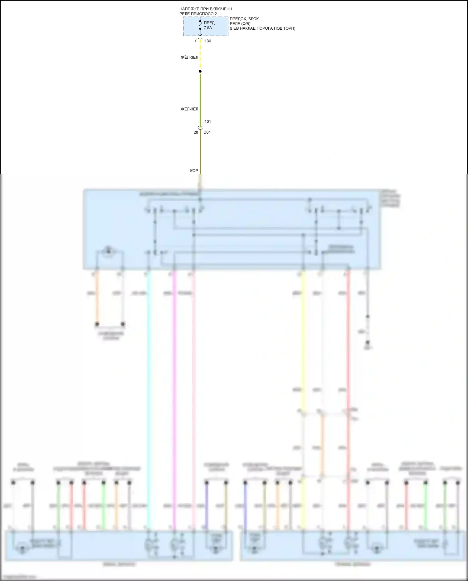Legacy Subaru BN/BS (2014-2017): Электросхема силового зеркала 