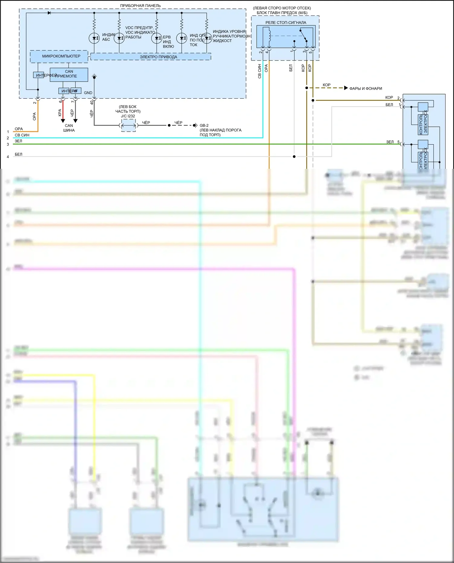 Legacy Subaru BW (2019-2024): Антиблокировочная система abs электросхема (2 из 2) 