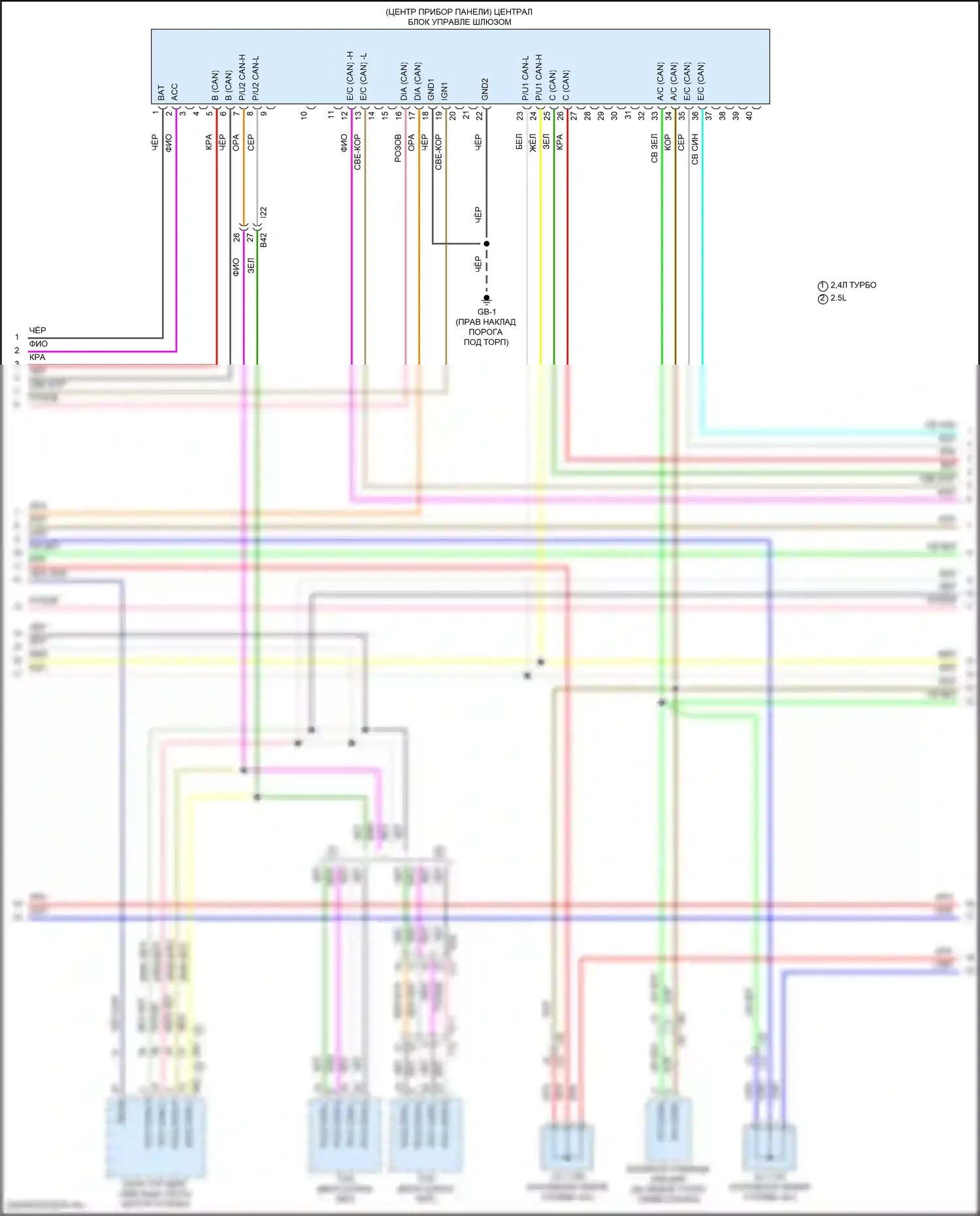 Legacy Subaru BW (2019-2024): Can шина электросхема (3 из 4) 