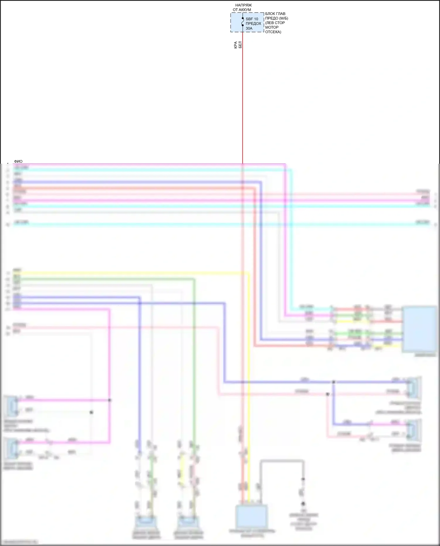 Legacy Subaru BW (2019-2024): Электросхема магнитолы, без аудио усилителя и телематики (2 из 3) 