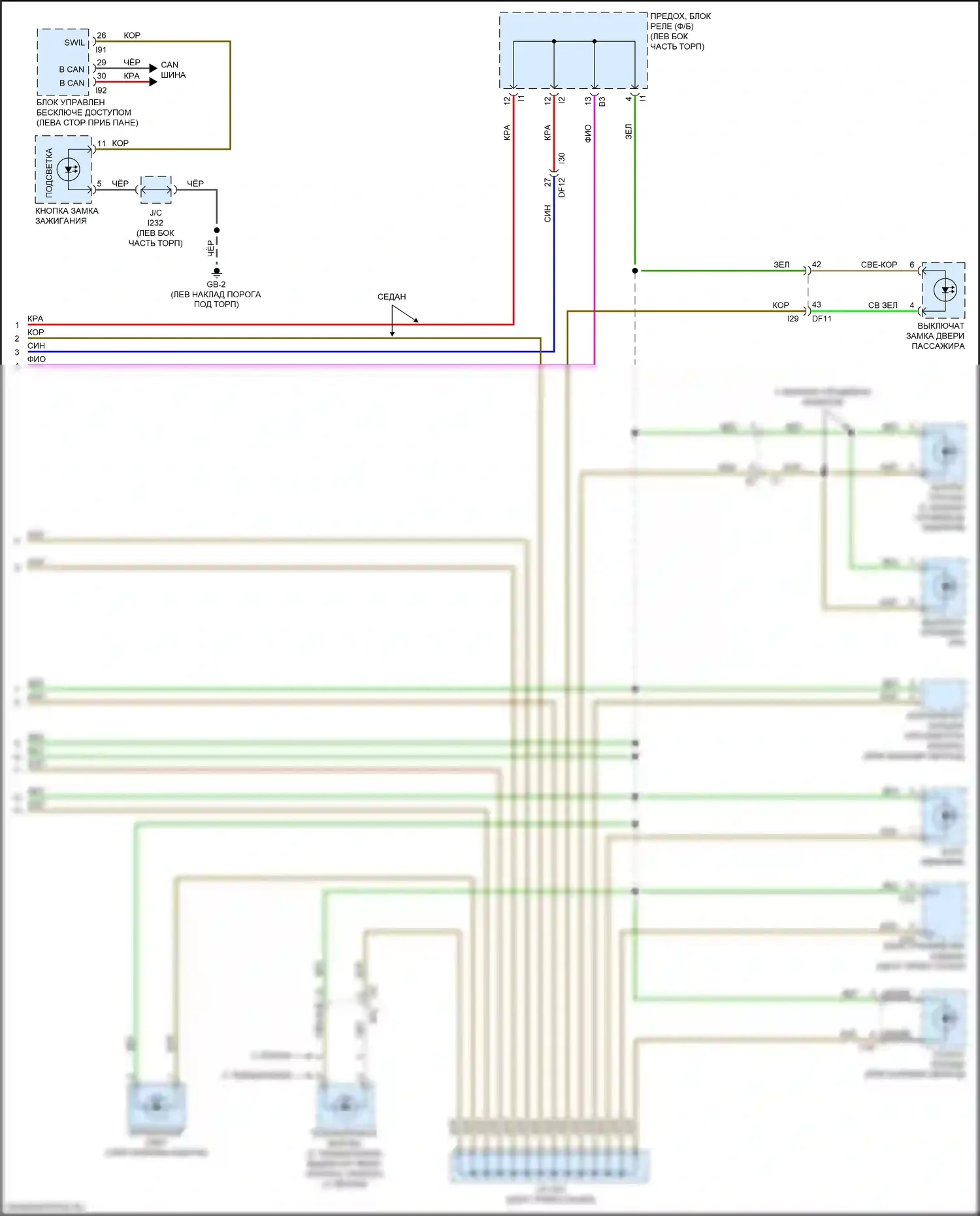 Legacy Subaru BW (2019-2024): Электросхема подсветки приборной панели (3 из 3) 