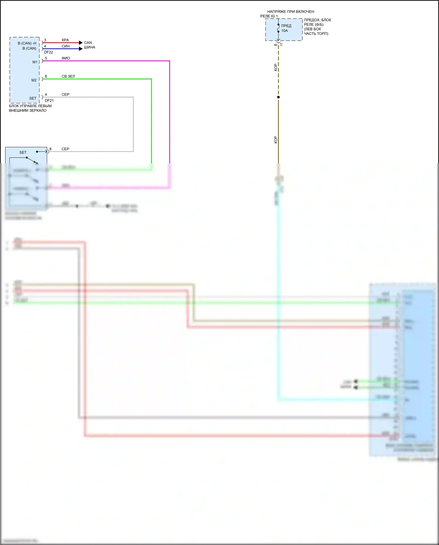 Legacy Subaru BW (2019-2024): Электросхема сиденья памяти (2 из 2) 