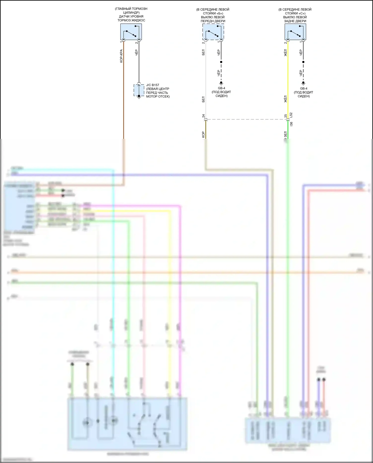 Legacy Subaru BW (2019-2024): Электросхема приборной панели (2 из 3) 