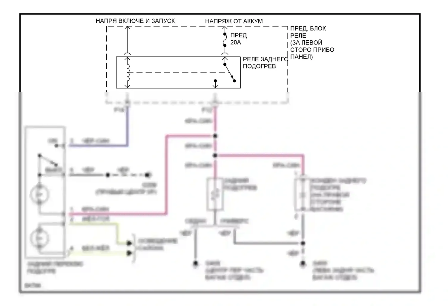 Outback Subaru BG (1994-1999): Электросхема подогрева 