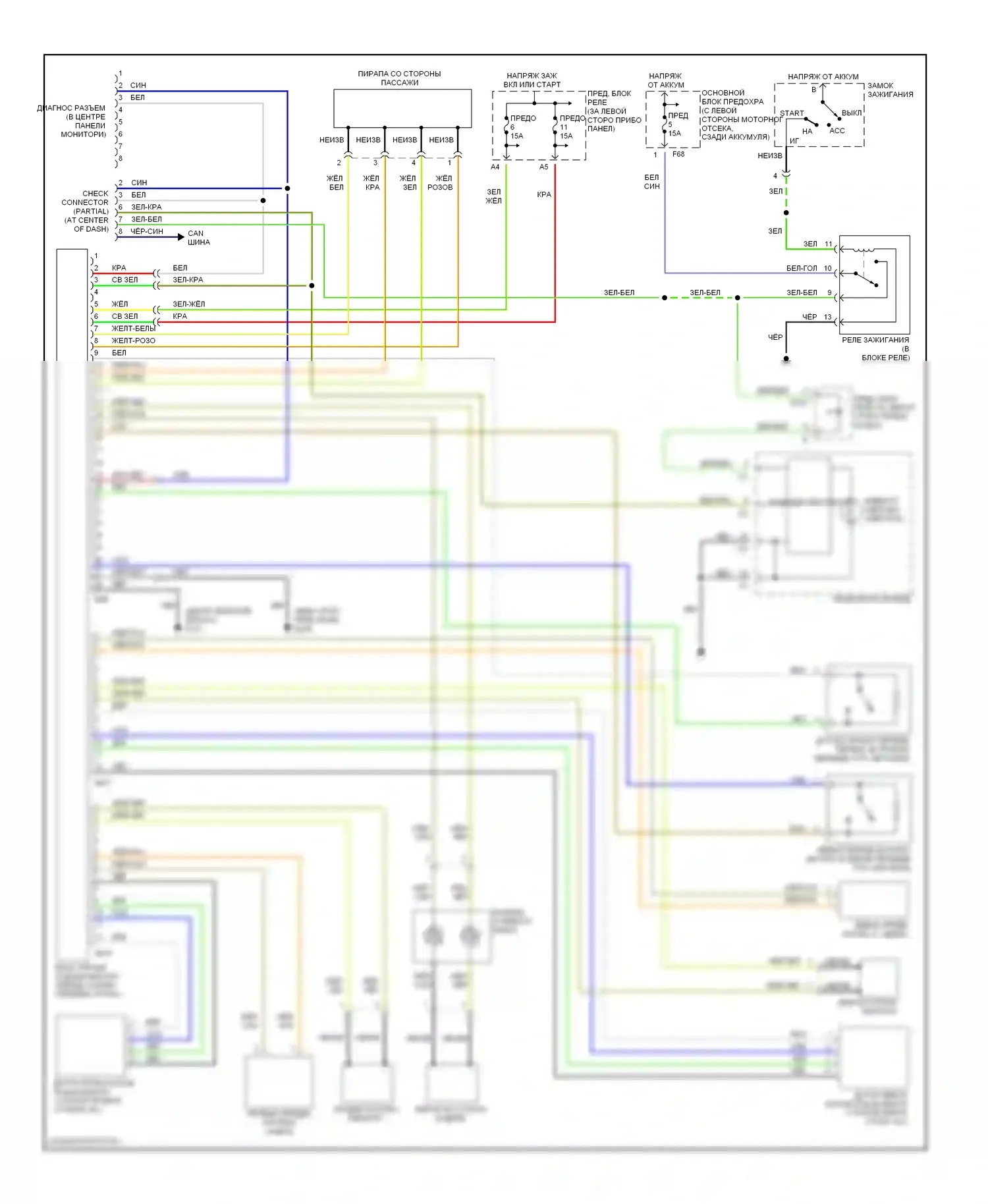 Outback Subaru BH (1999-2003): Электросхема подушек безопасности 