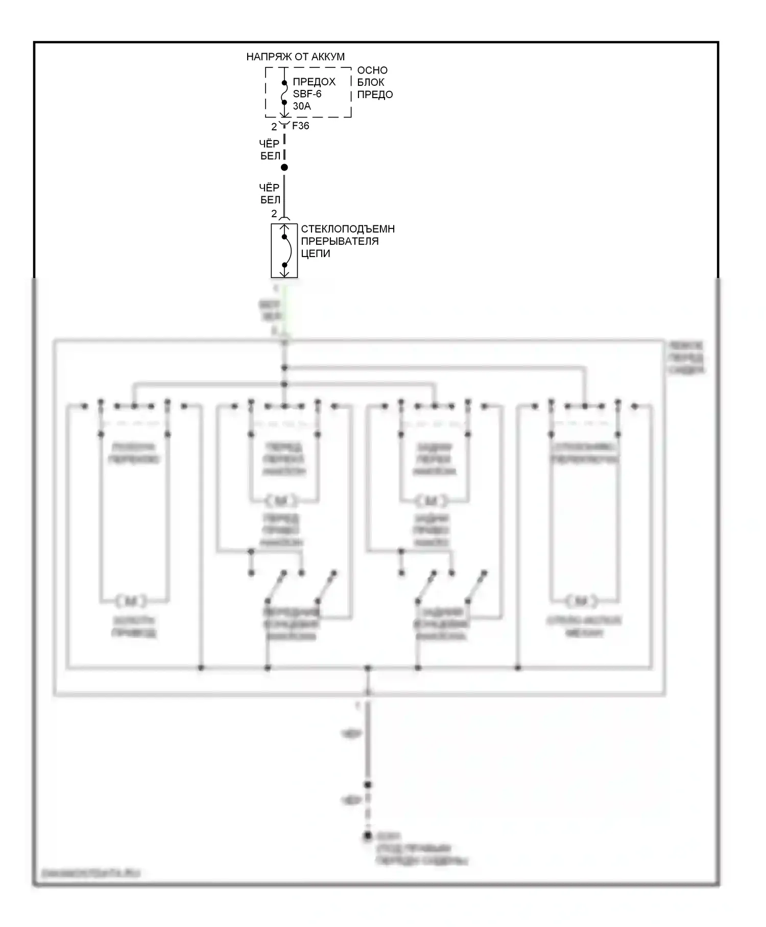 Outback Subaru BH (1999-2003): Электросхема силового сиденья 