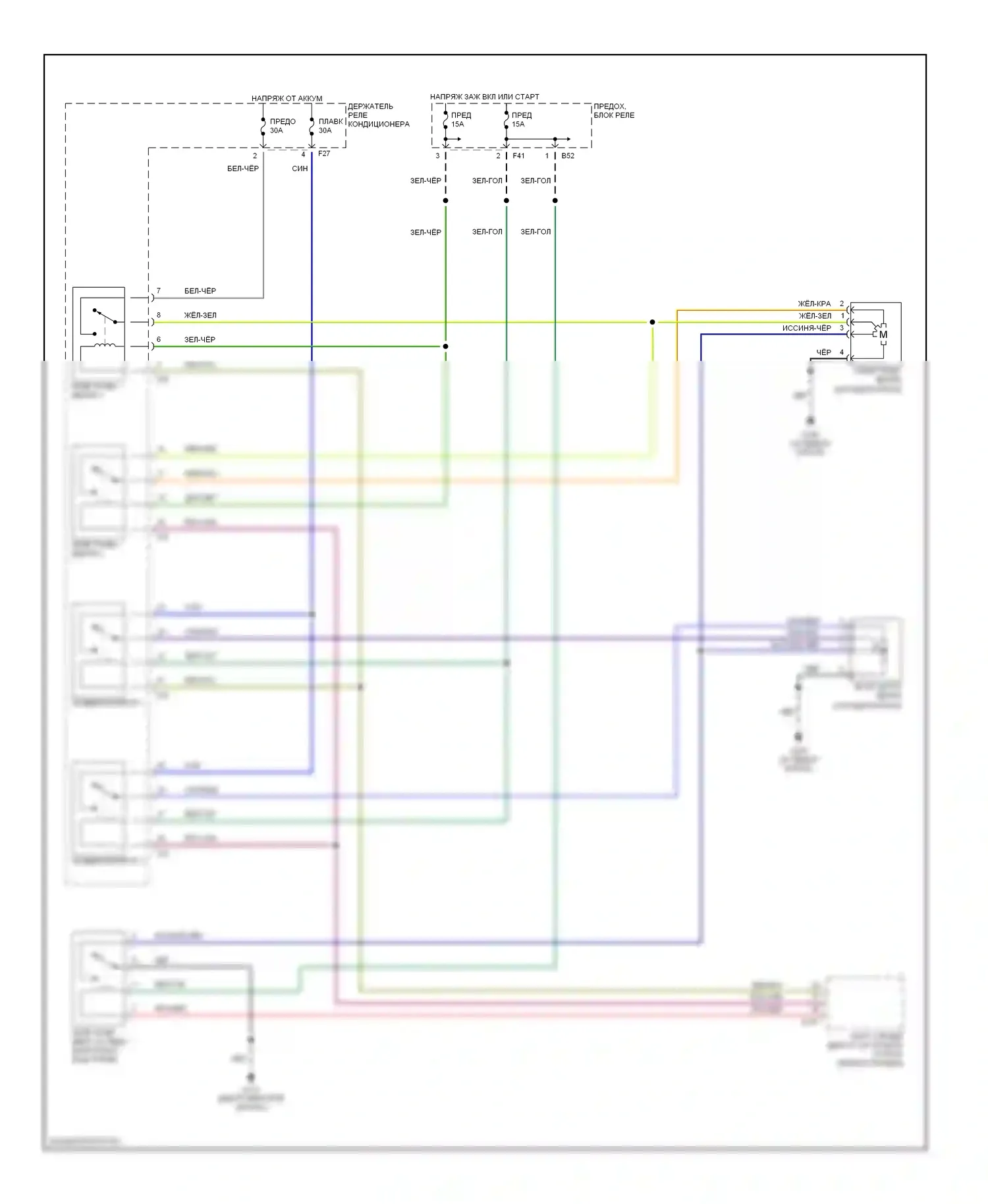 Outback Subaru BH (1999-2003): 3,0л, электросхема вентилятора охлаждения 