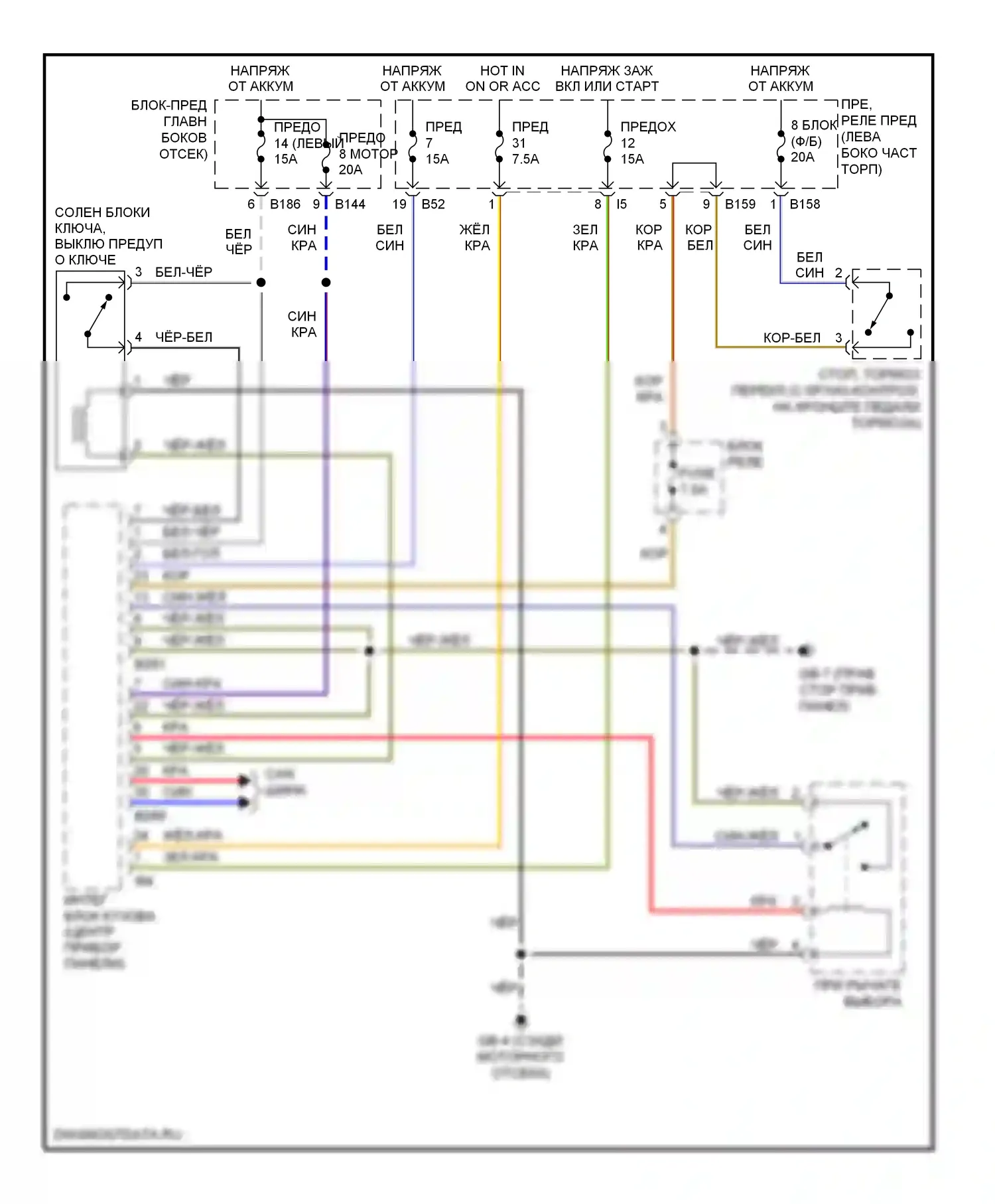 Outback Subaru BP рестайлинг (2006-2009): Электросхема блокировки селектора 