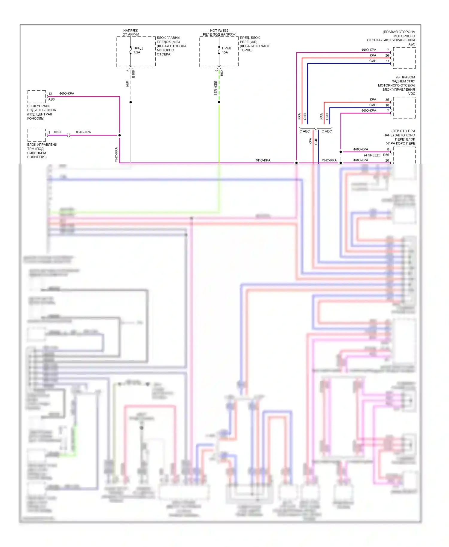 Outback Subaru BP рестайлинг (2006-2009): Can шина электросхема 