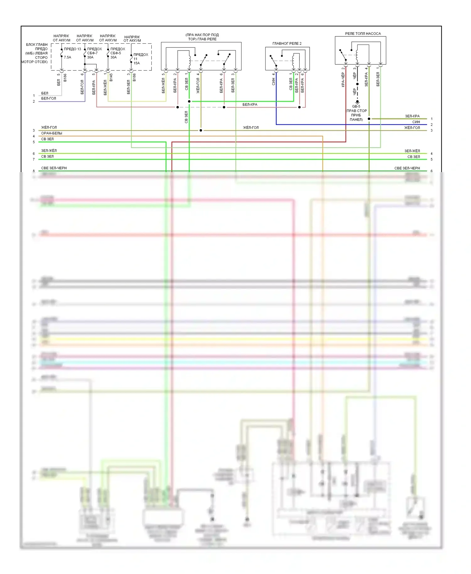 Outback Subaru BP рестайлинг (2006-2009): Электросхема двигателя 3.0l (2 из 5) 