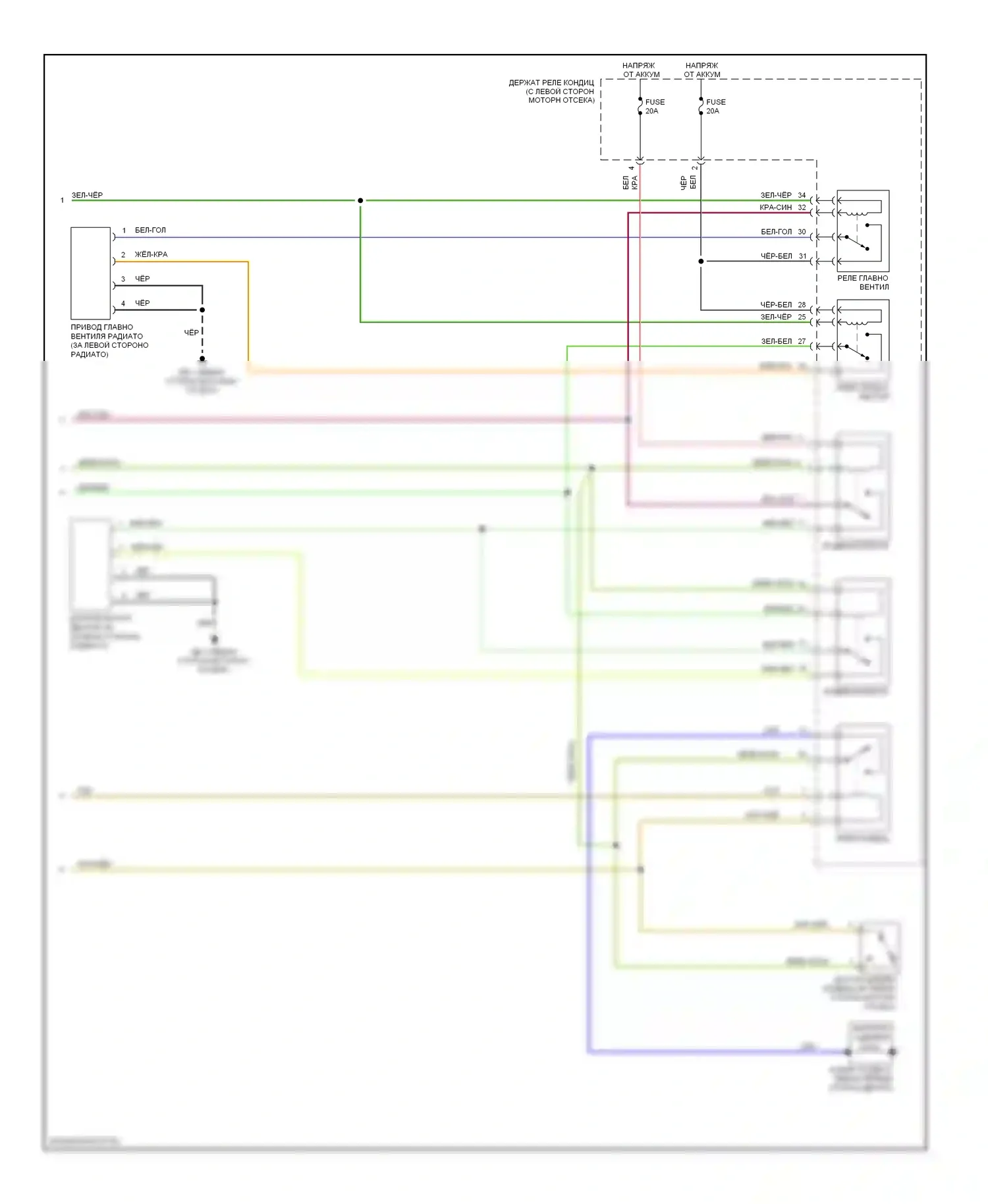Outback Subaru BP рестайлинг (2006-2009): 2.5л, электросхема ручного кондиционера (2 из 2) 
